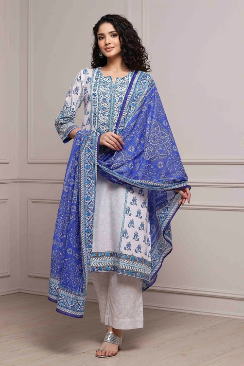 Cotton Printed Palazzo Suit - Roop Darshan