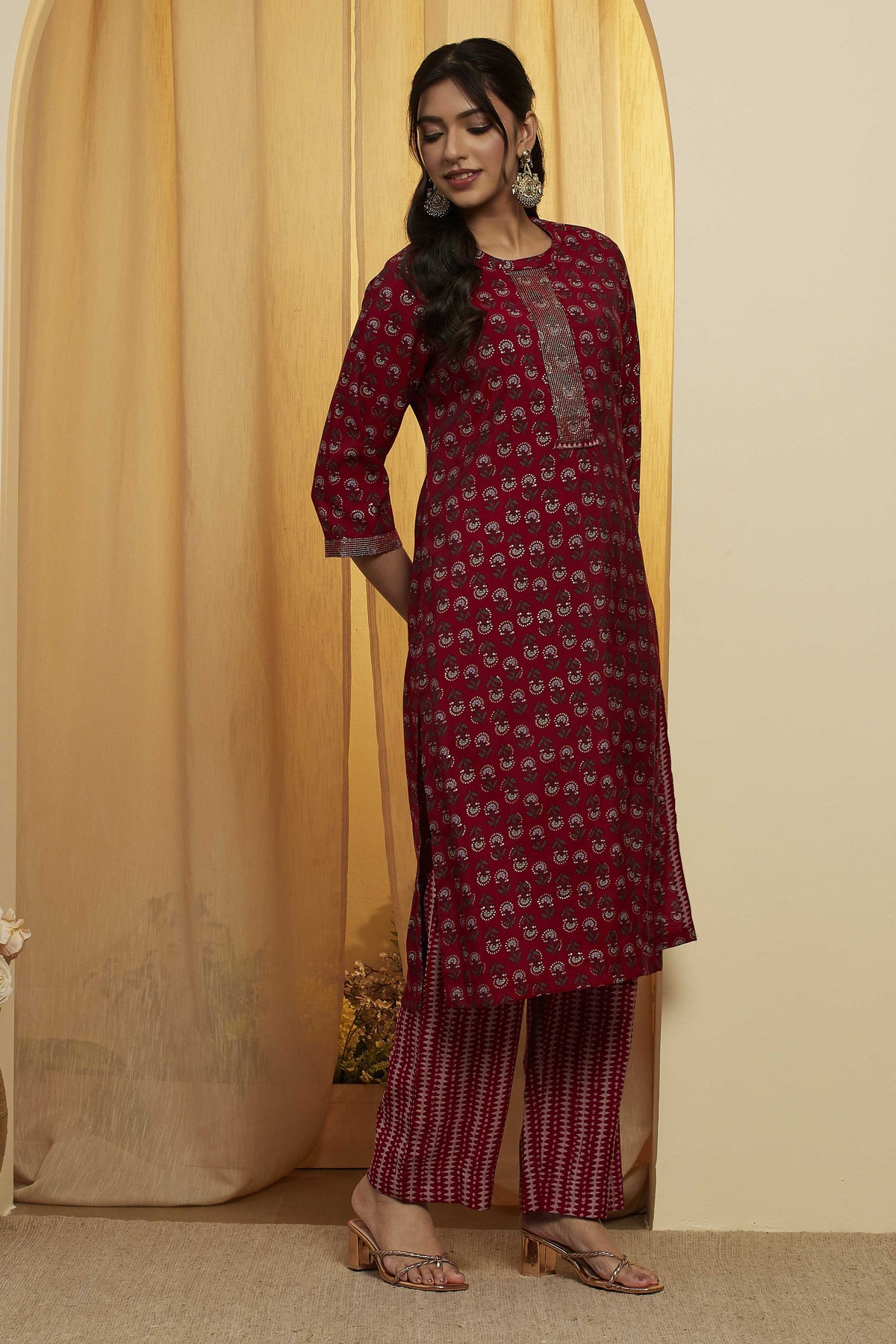 Biba Kurti With Palazzo - Roop Darshan