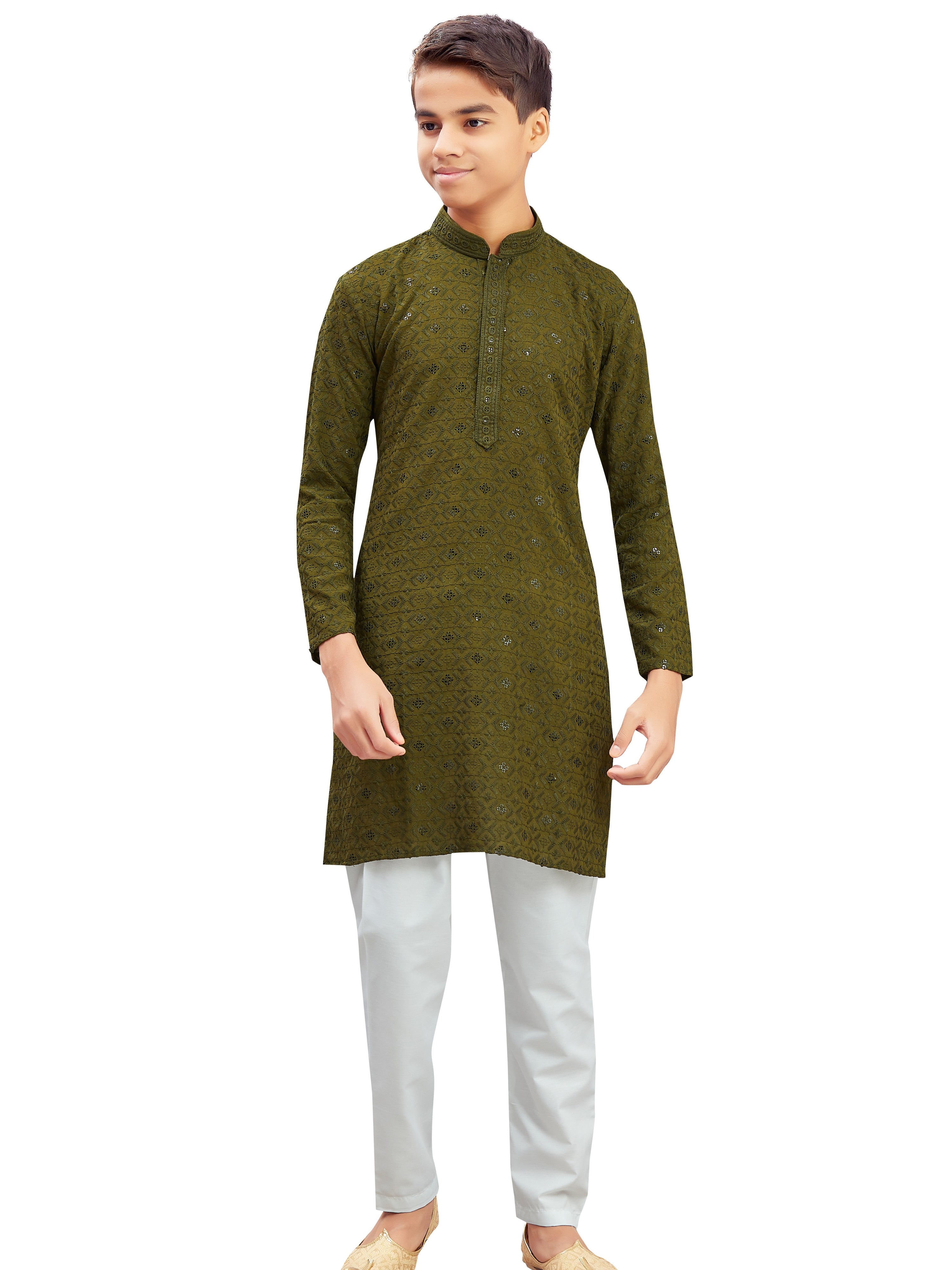 Boys Embroidered Kurta Set - Roop Darshan