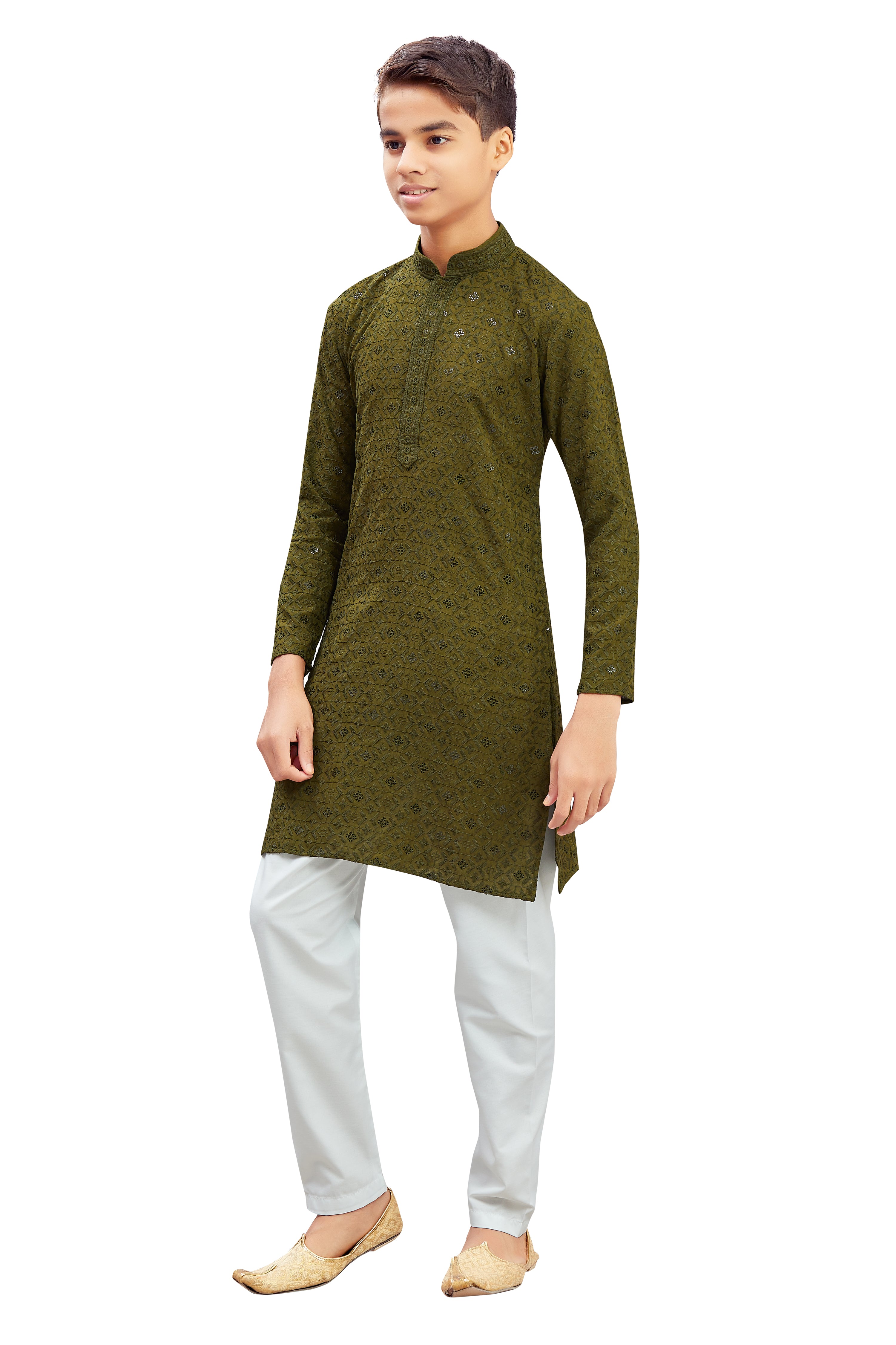 Boys Embroidered Kurta Set - Roop Darshan