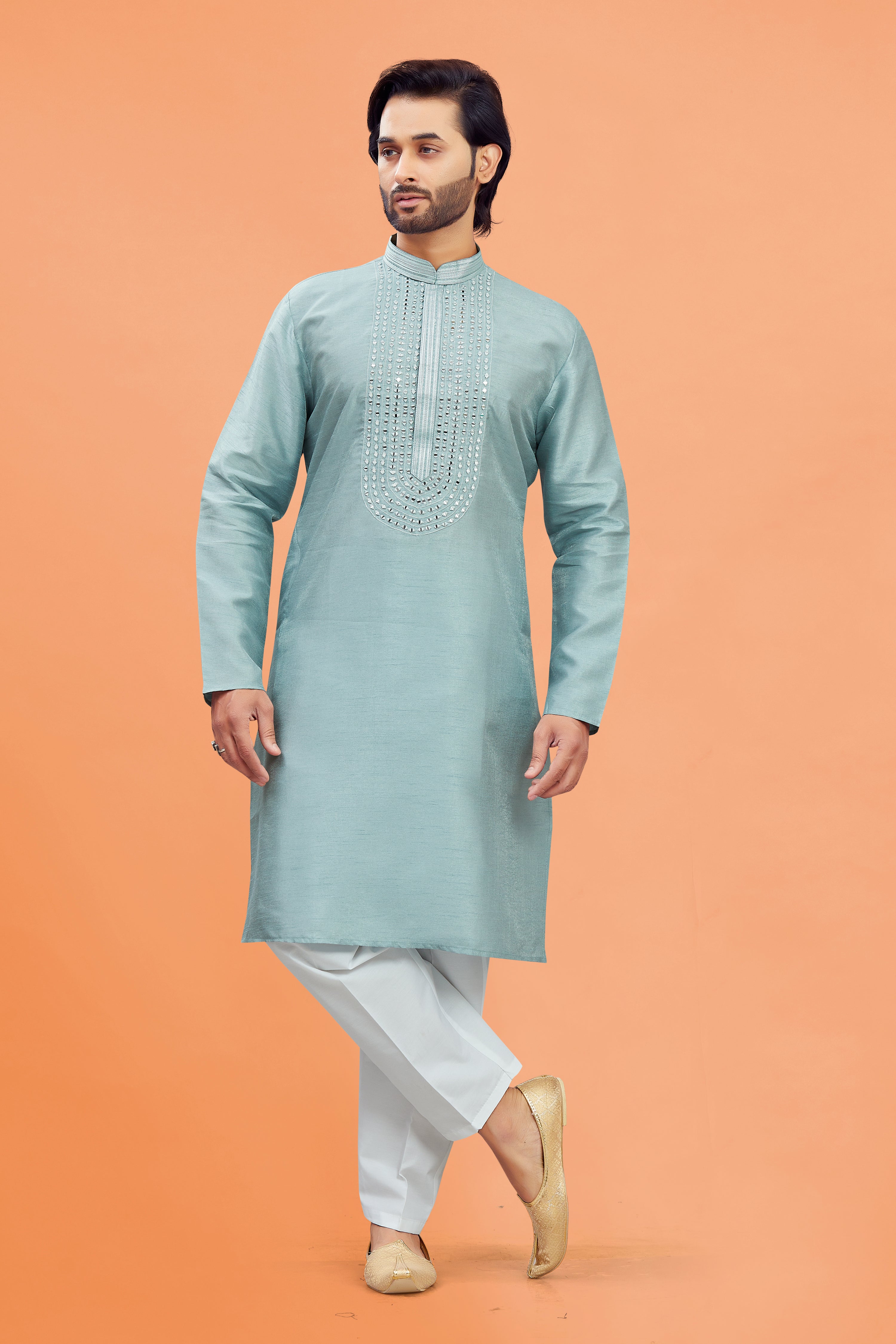 Mens Silk Kurta Set - Roop Darshan