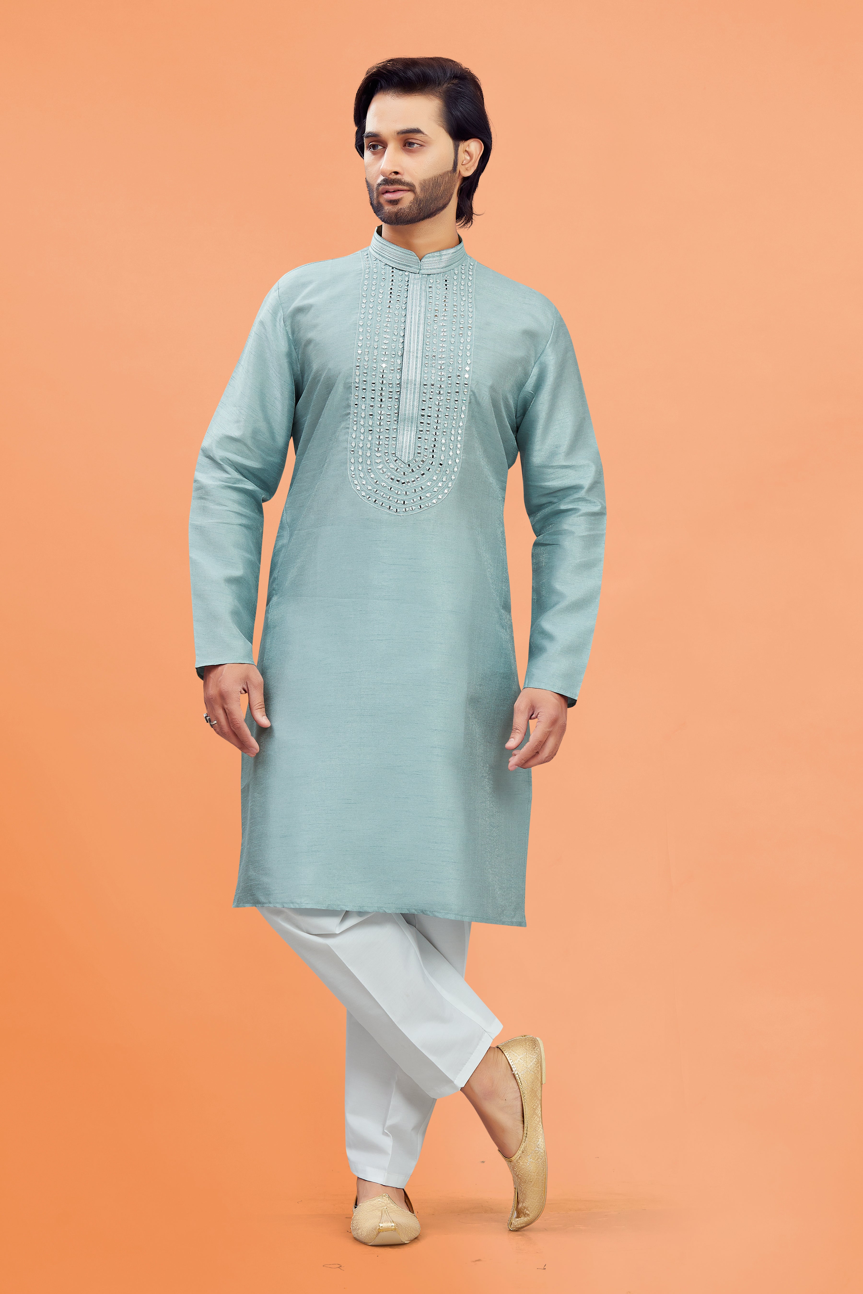 Mens Silk Kurta Set - Roop Darshan
