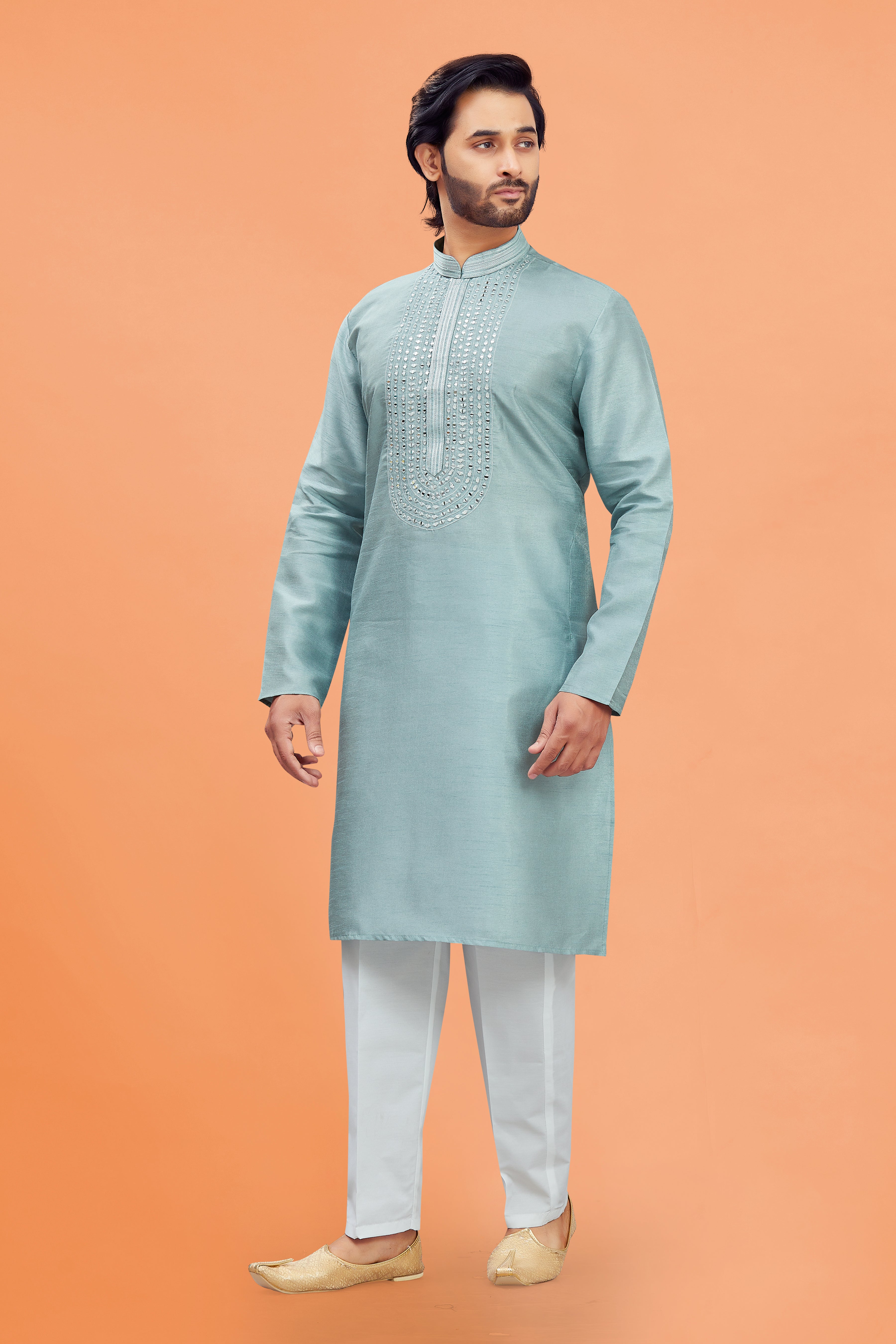 Mens Silk Kurta Set - Roop Darshan