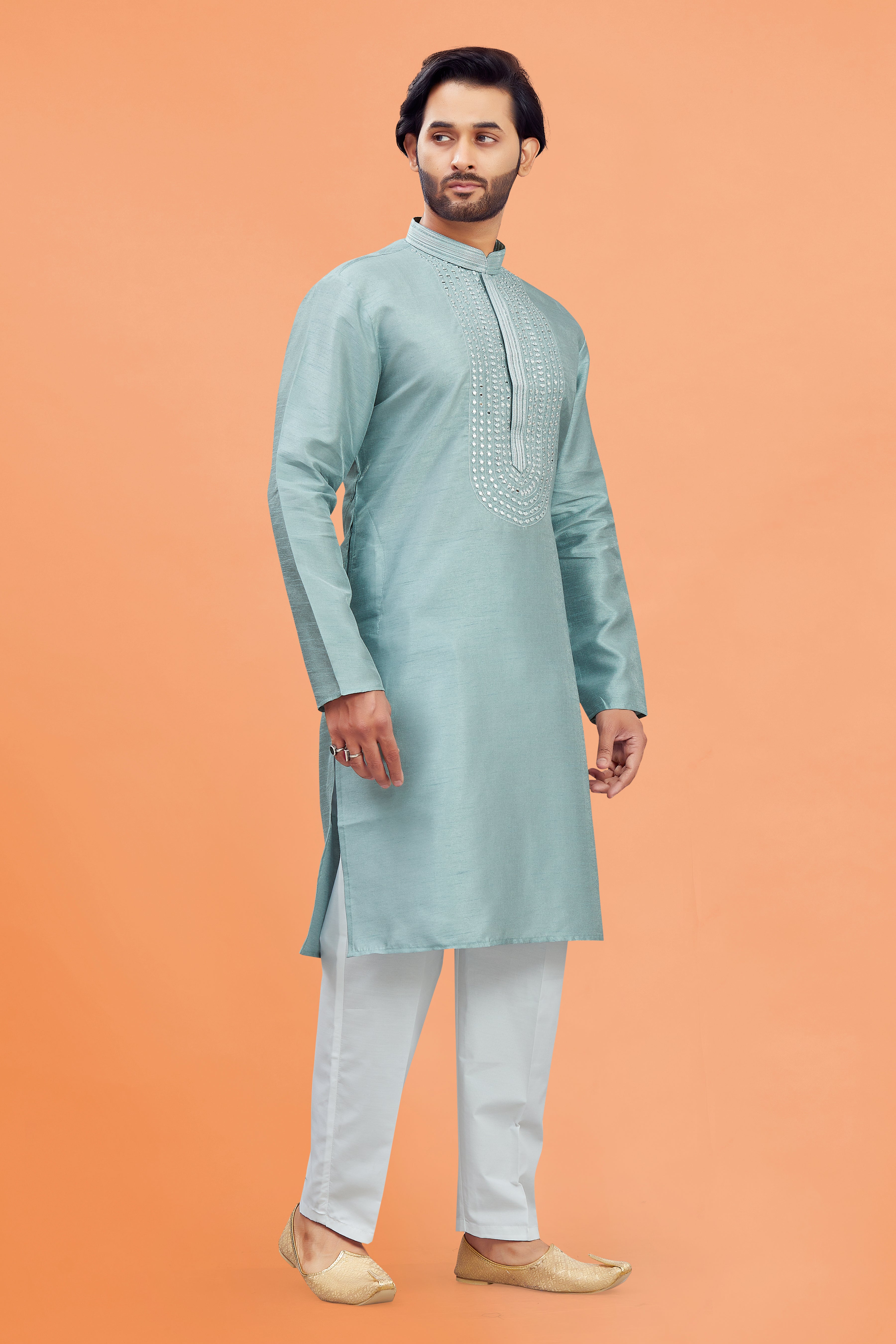 Mens Silk Kurta Set - Roop Darshan