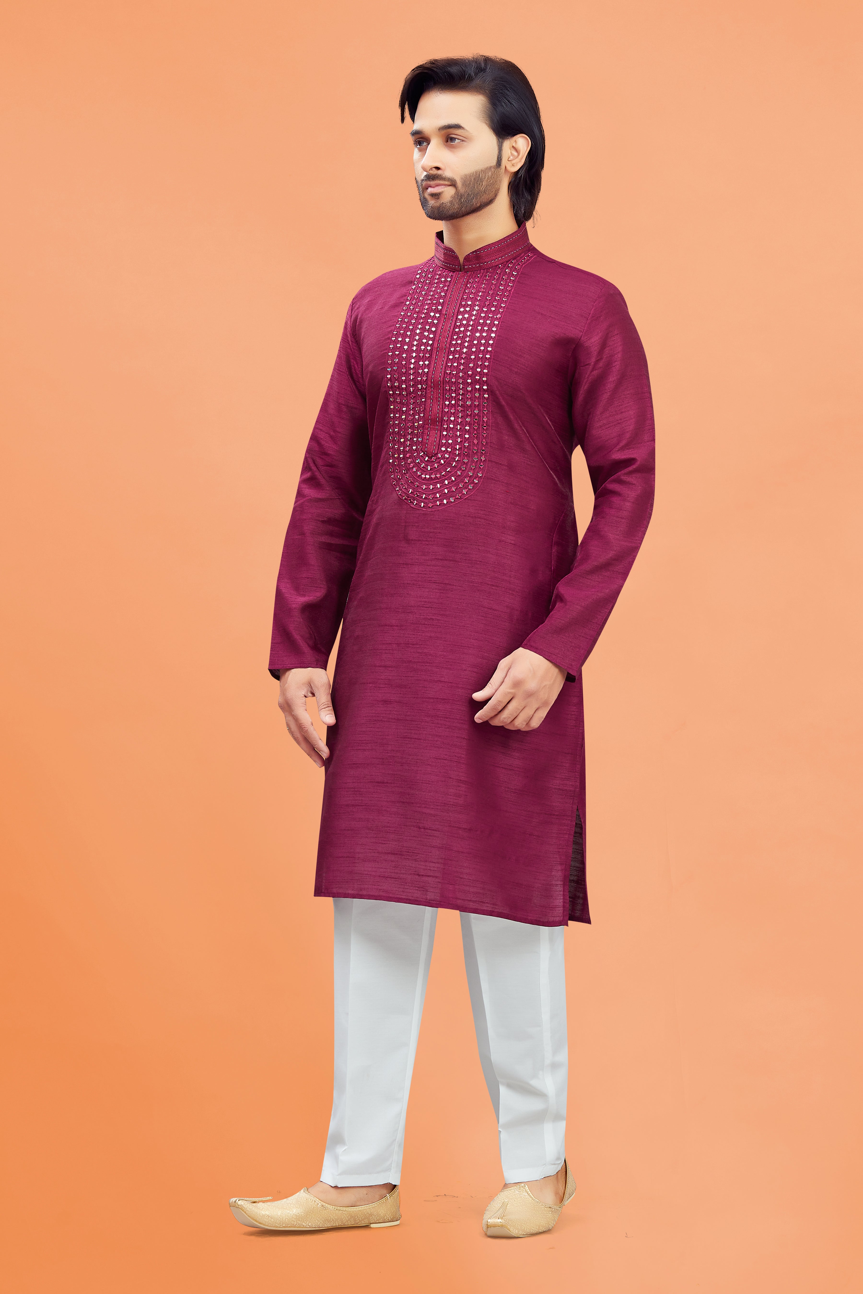 Mens Silk Kurta Set - Roop Darshan