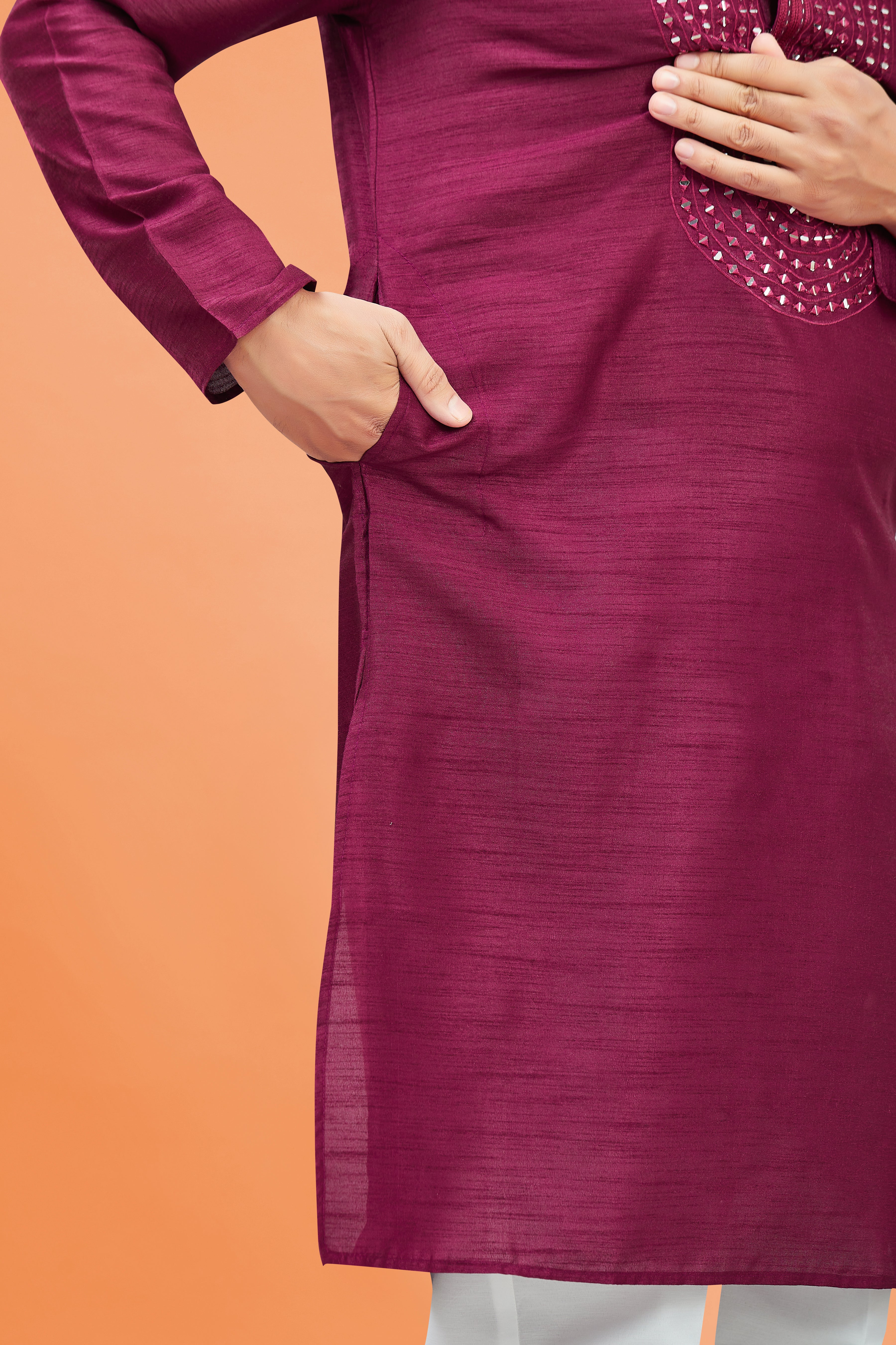 Mens Silk Kurta Set - Roop Darshan