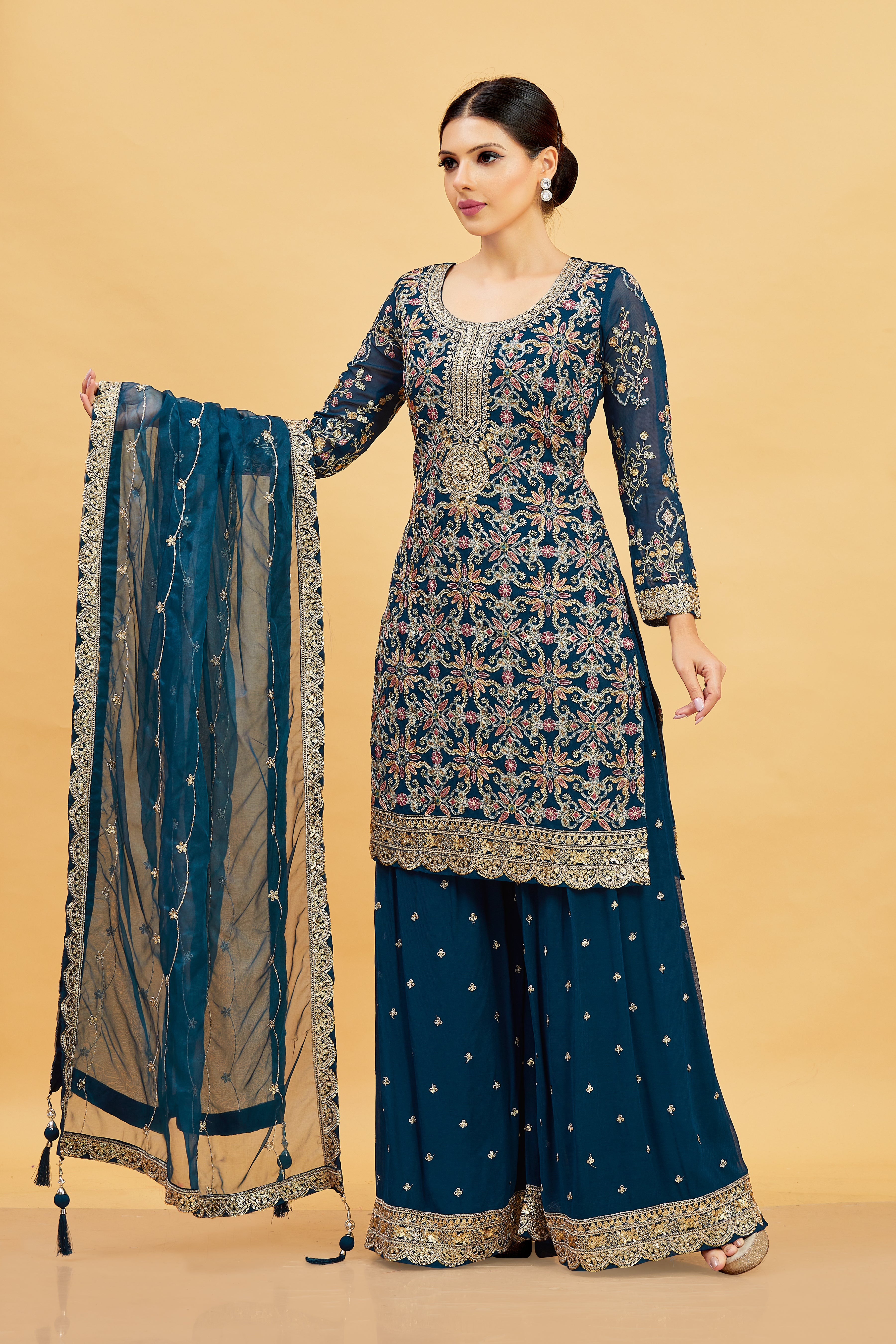 Karishma Palazzo Suit - Roop Darshan