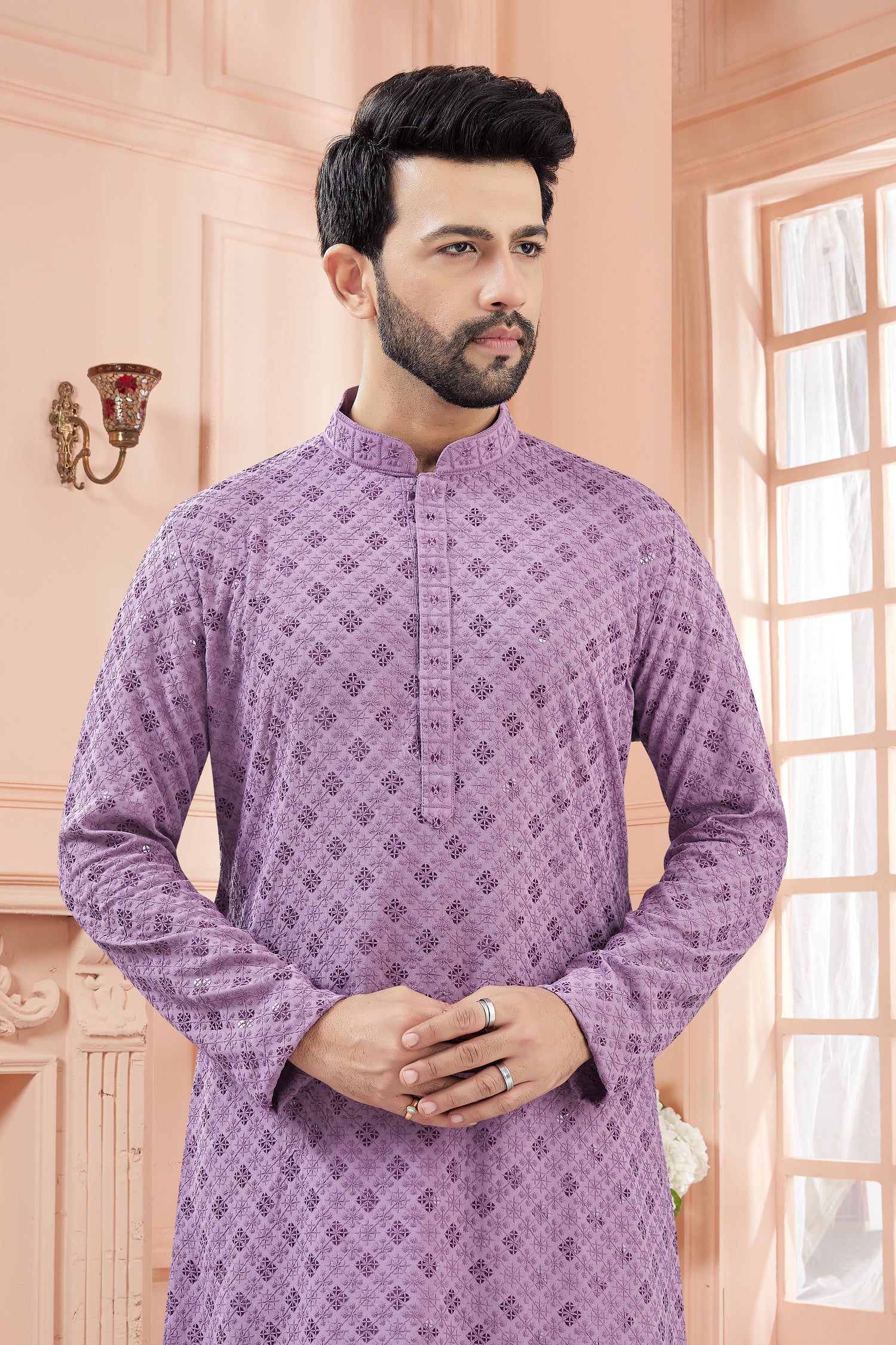 Mens Tiki Resham Kurta Set - Roop Darshan