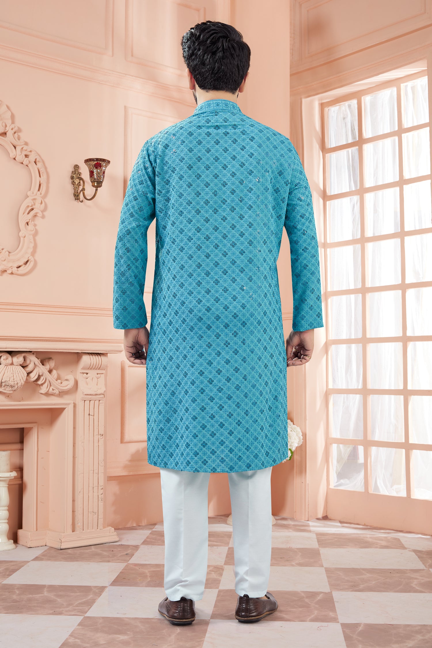 Mens Tiki Resham Kurta Set - Roop Darshan