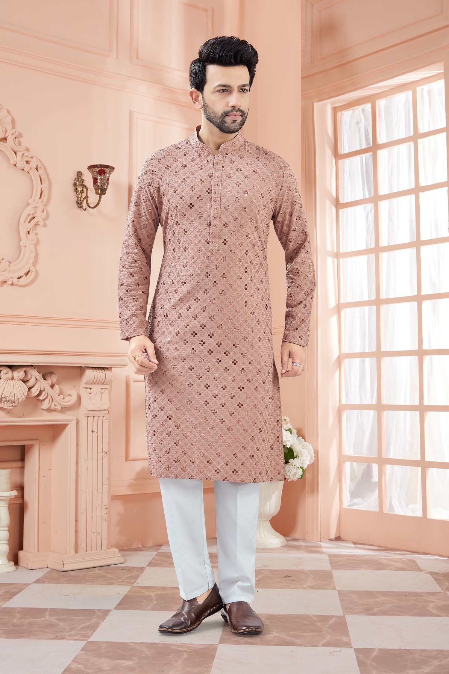Mens Tiki Resham Kurta Set - Roop Darshan