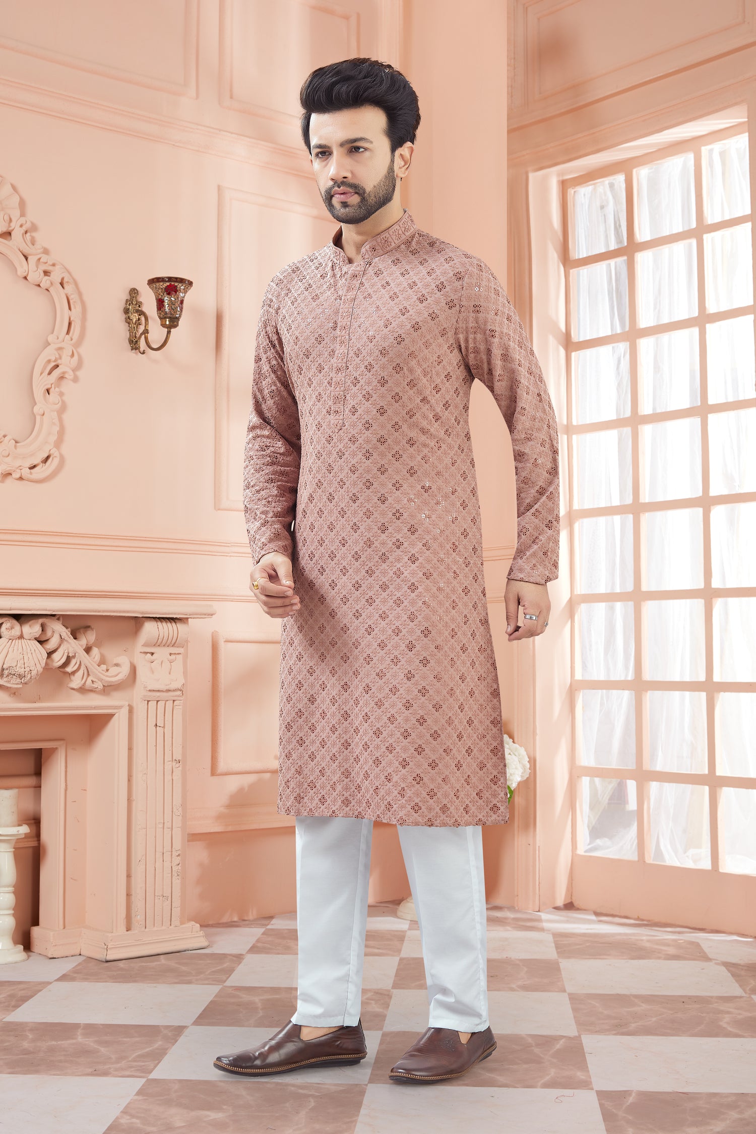 Mens Tiki Resham Kurta Set - Roop Darshan