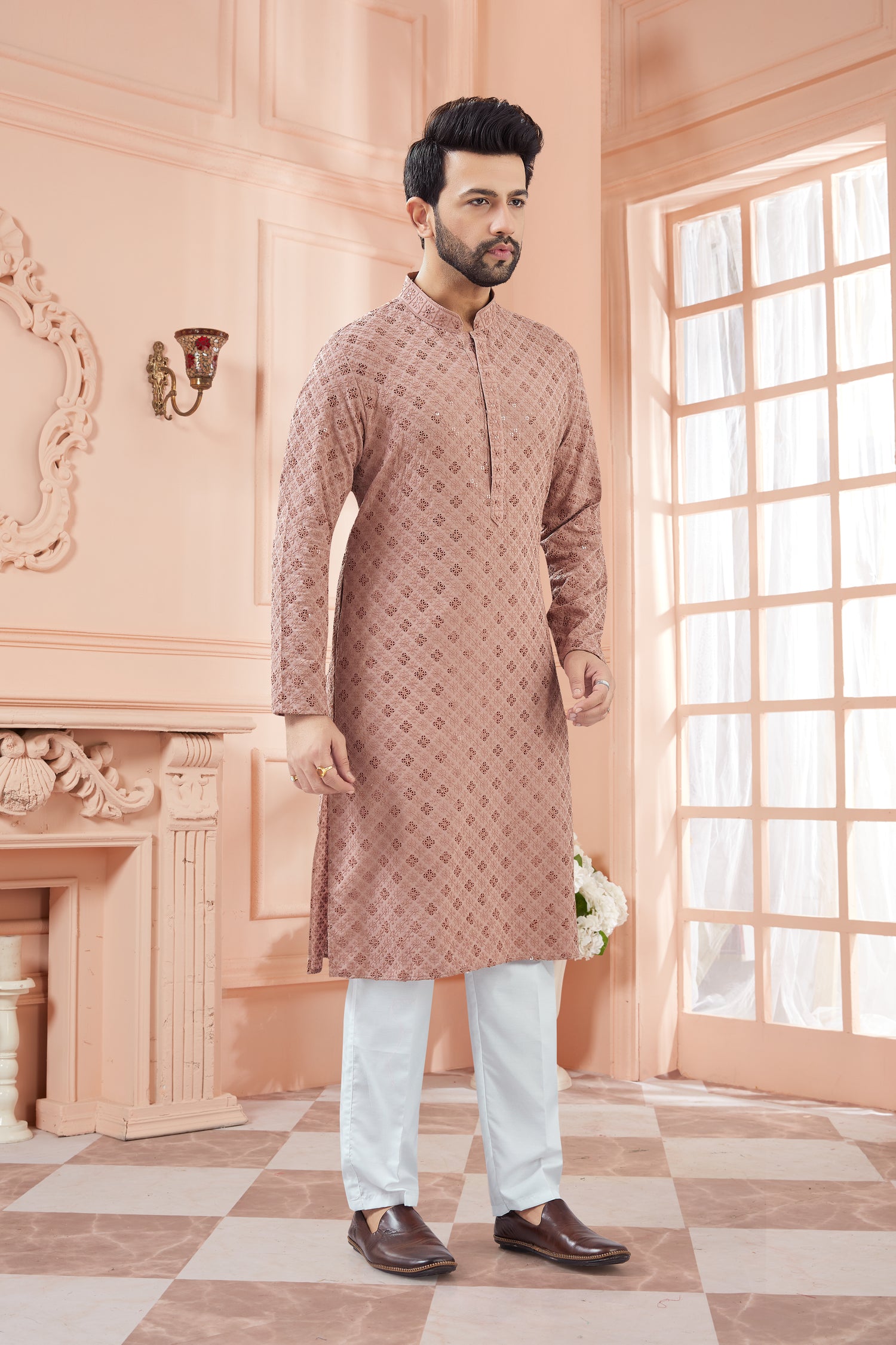 Mens Tiki Resham Kurta Set - Roop Darshan