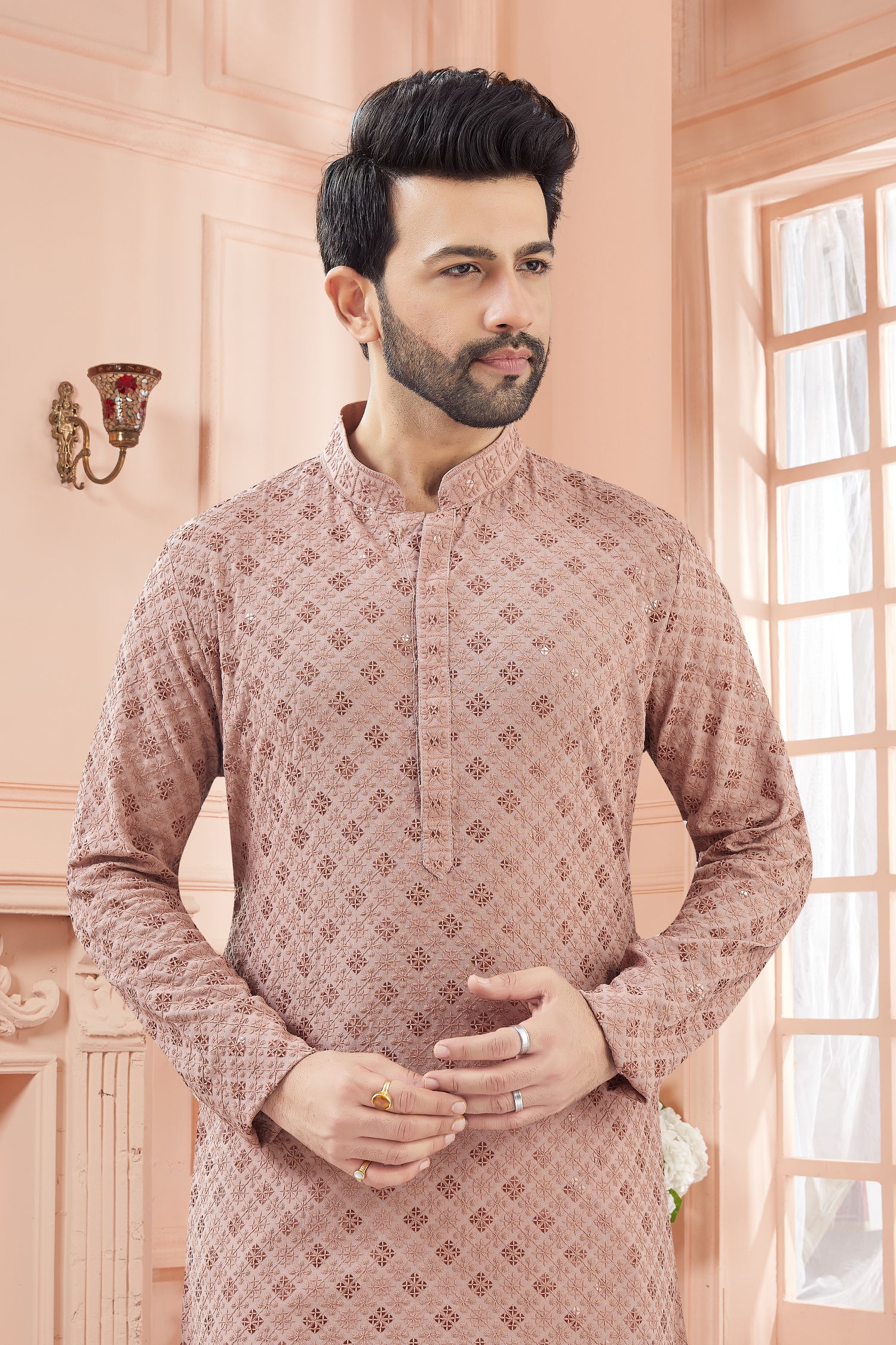 Mens Tiki Resham Kurta Set - Roop Darshan