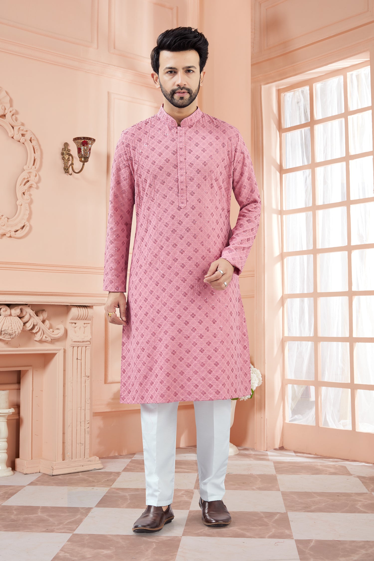 Mens Tiki Resham Kurta Set - Roop Darshan