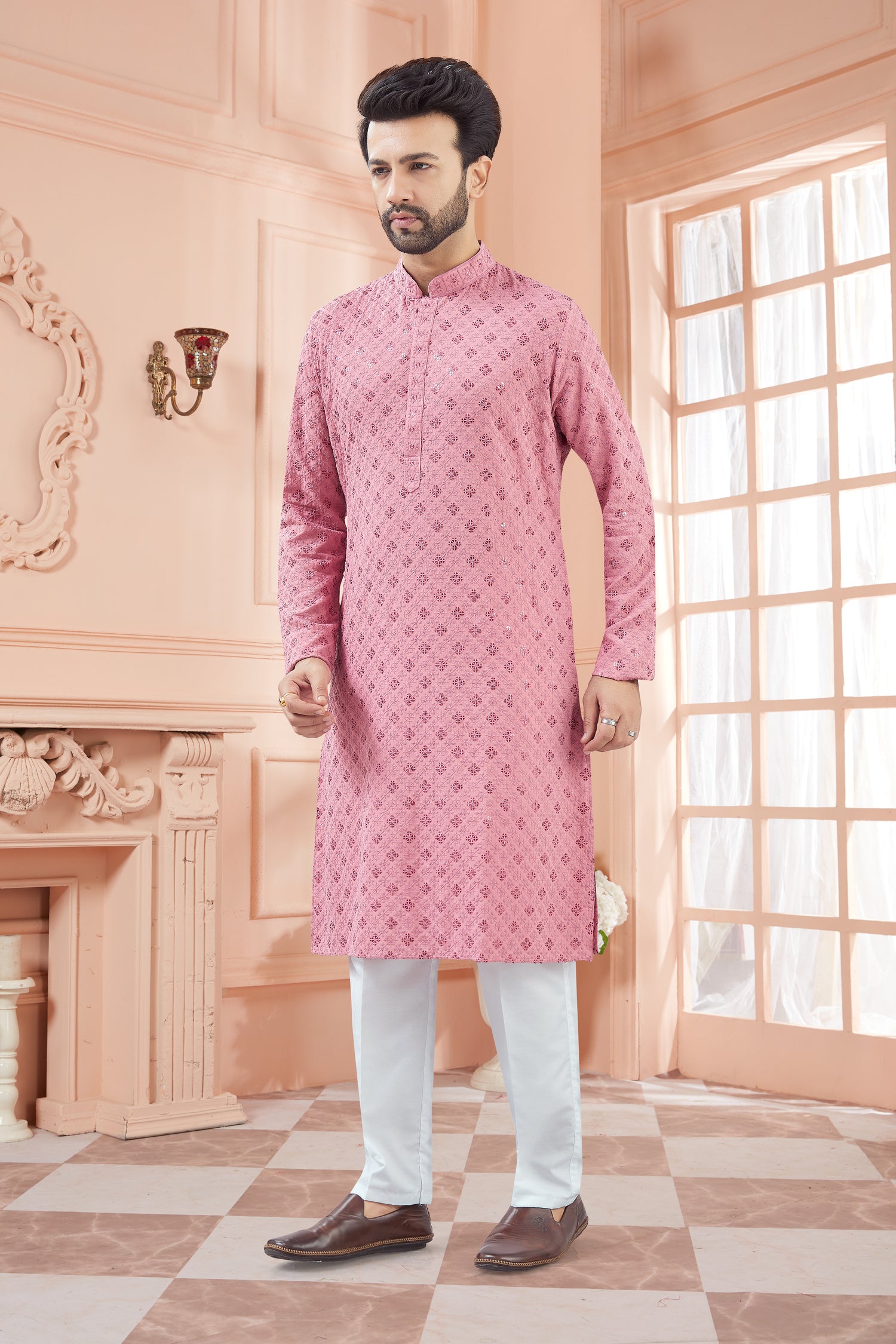 Mens Tiki Resham Kurta Set - Roop Darshan