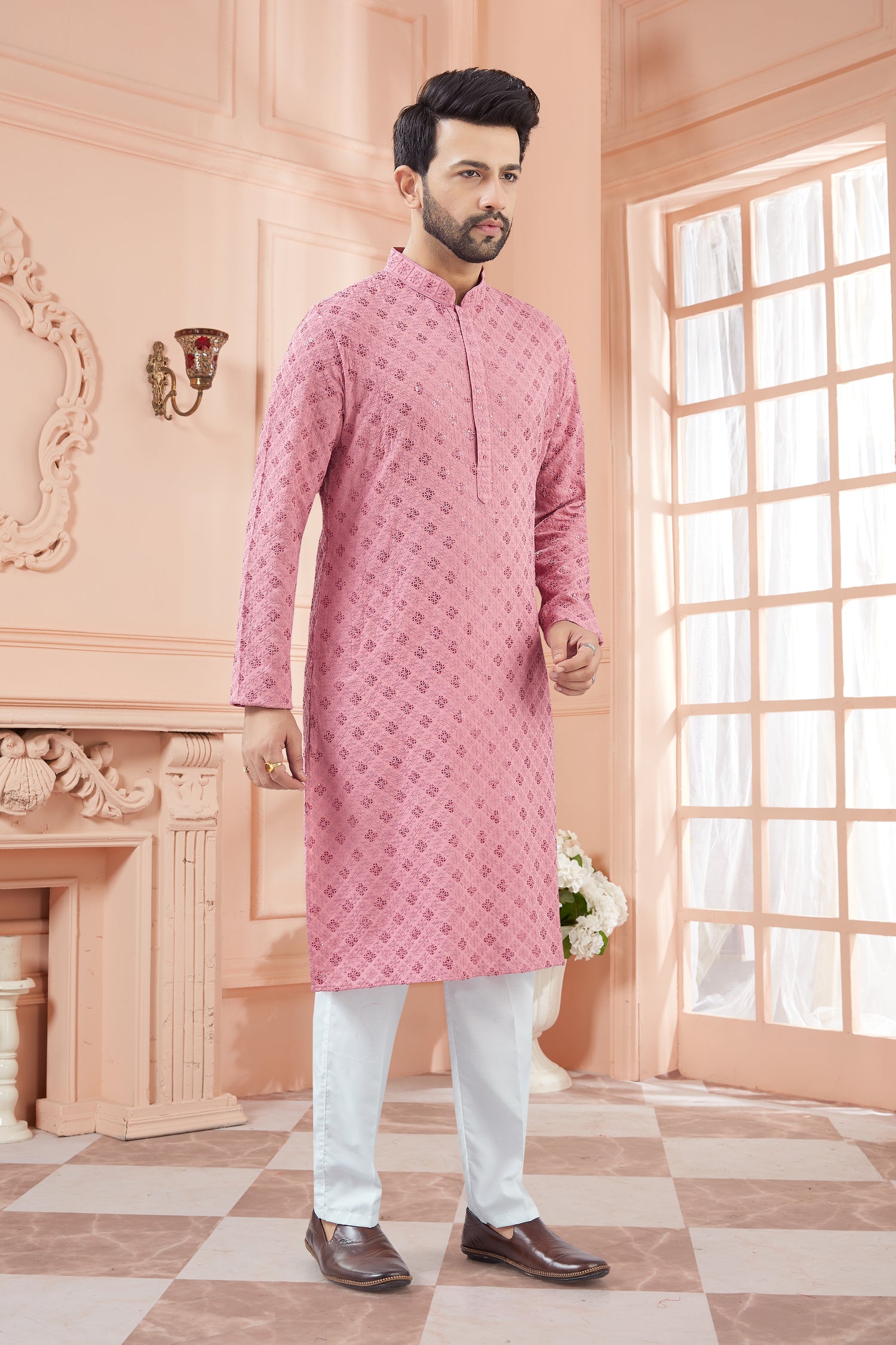 Mens Tiki Resham Kurta Set - Roop Darshan