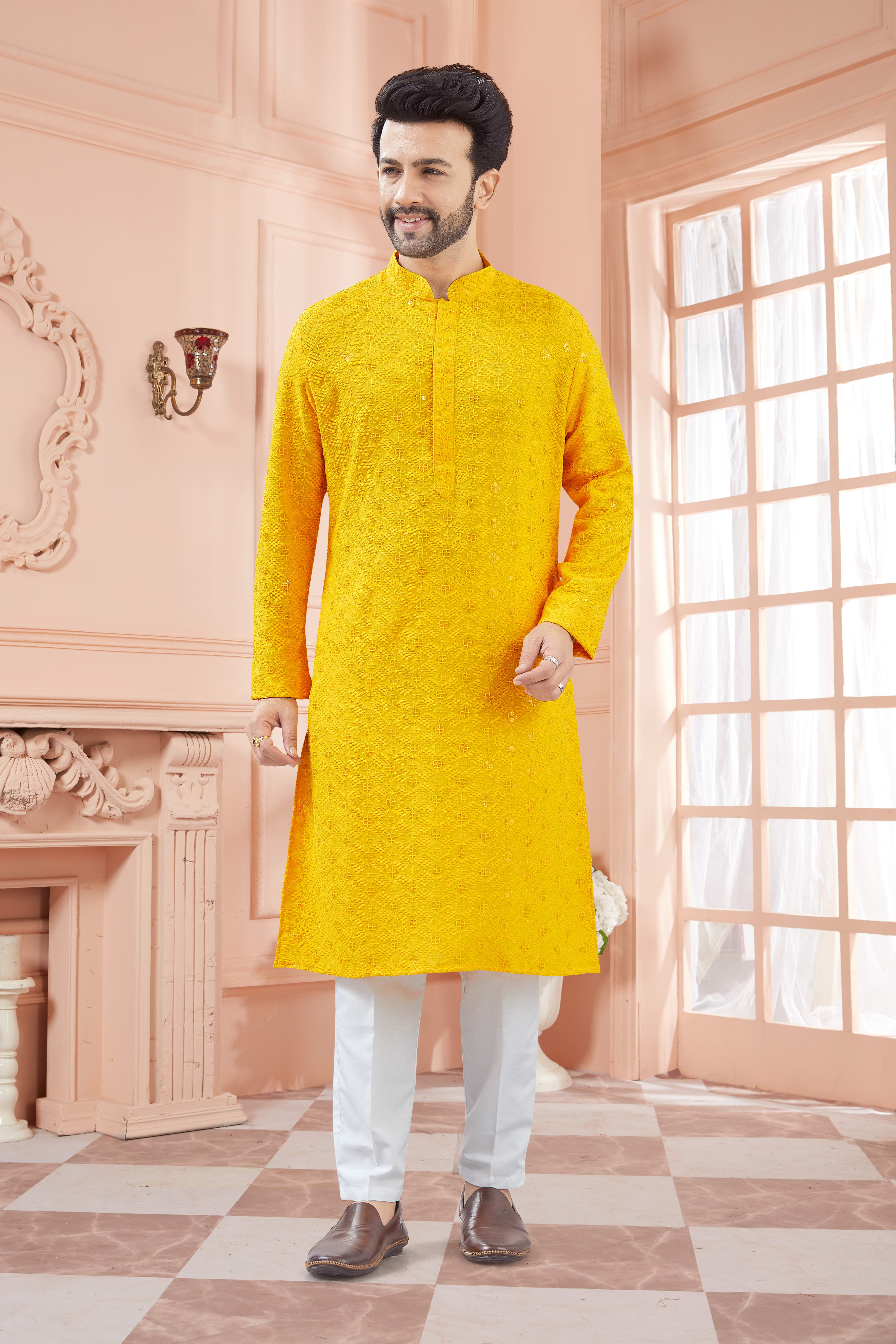 Mens Tiki Resham Kurta Set - Roop Darshan