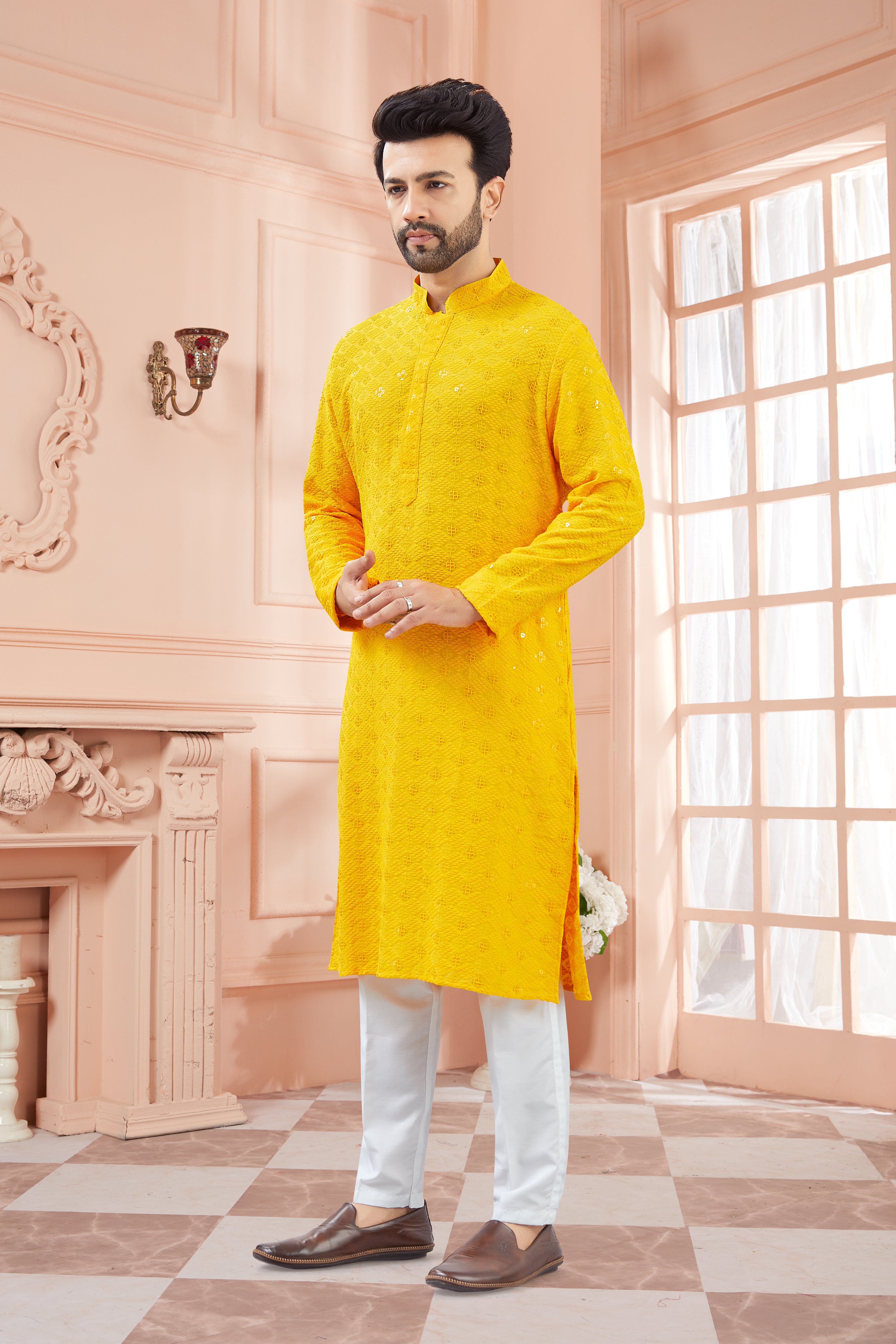 Mens Tiki Resham Kurta Set - Roop Darshan