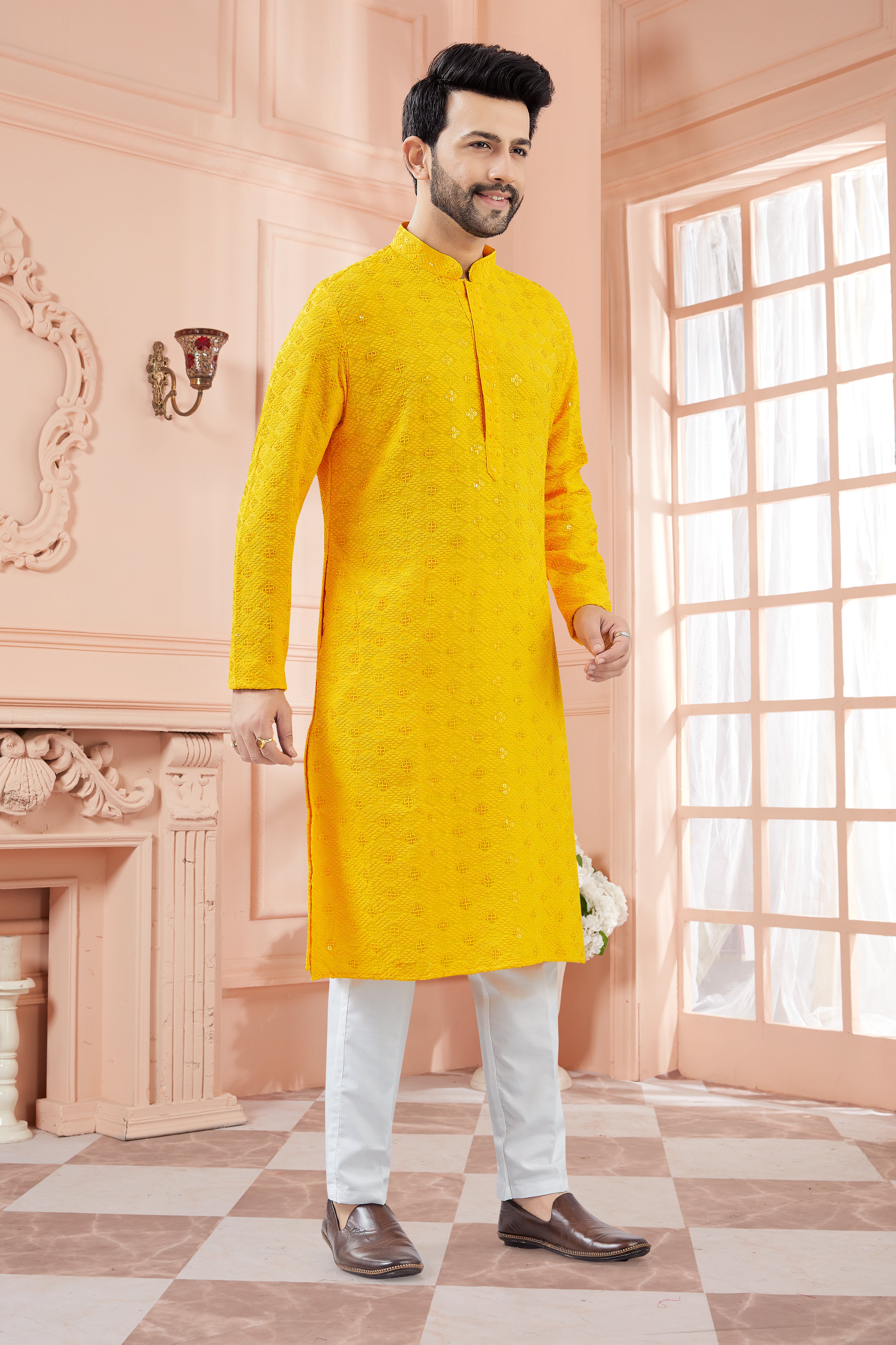 Mens Tiki Resham Kurta Set - Roop Darshan