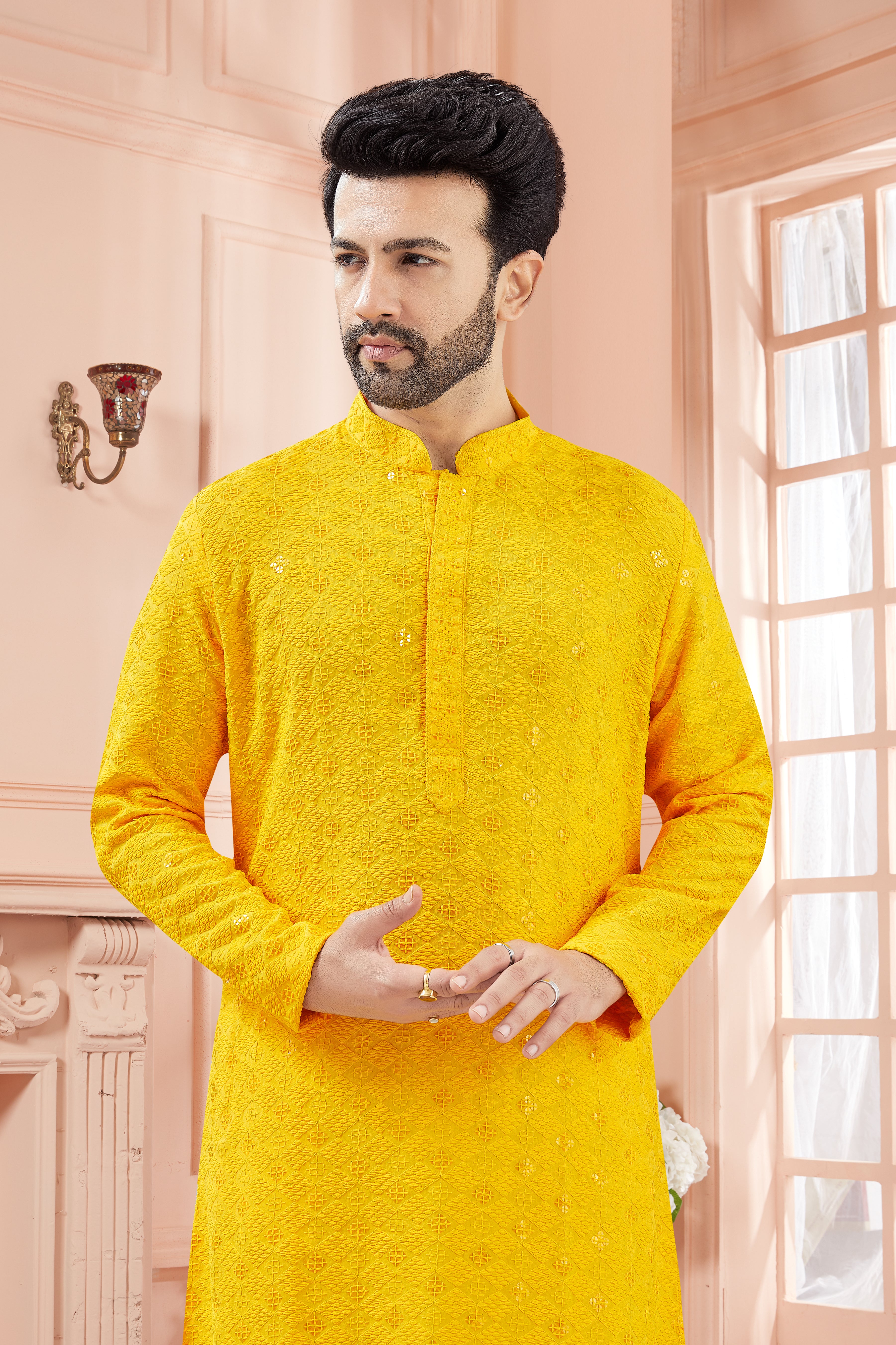 Mens Tiki Resham Kurta Set - Roop Darshan
