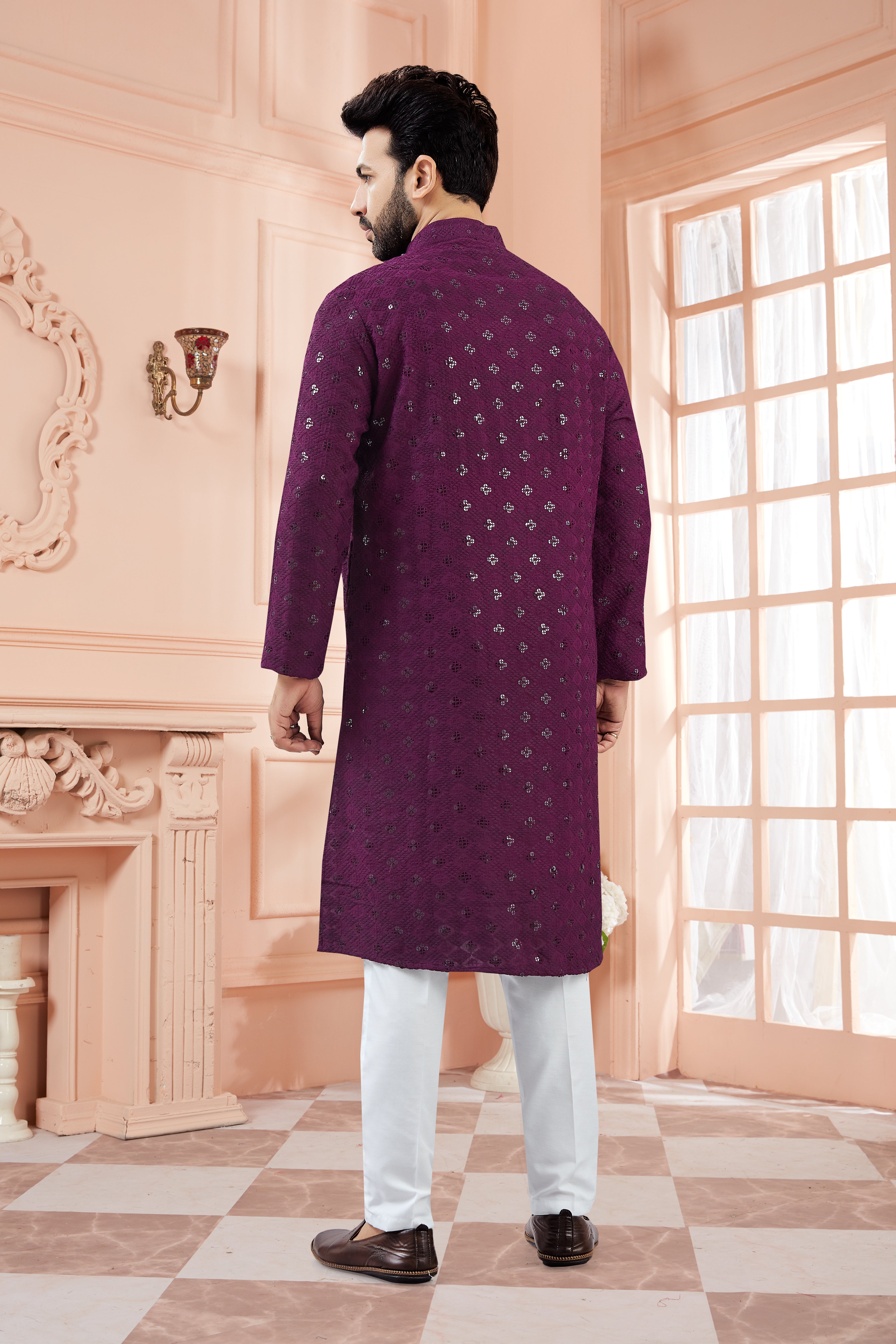 Mens Tiki Resham Kurta Set - Roop Darshan