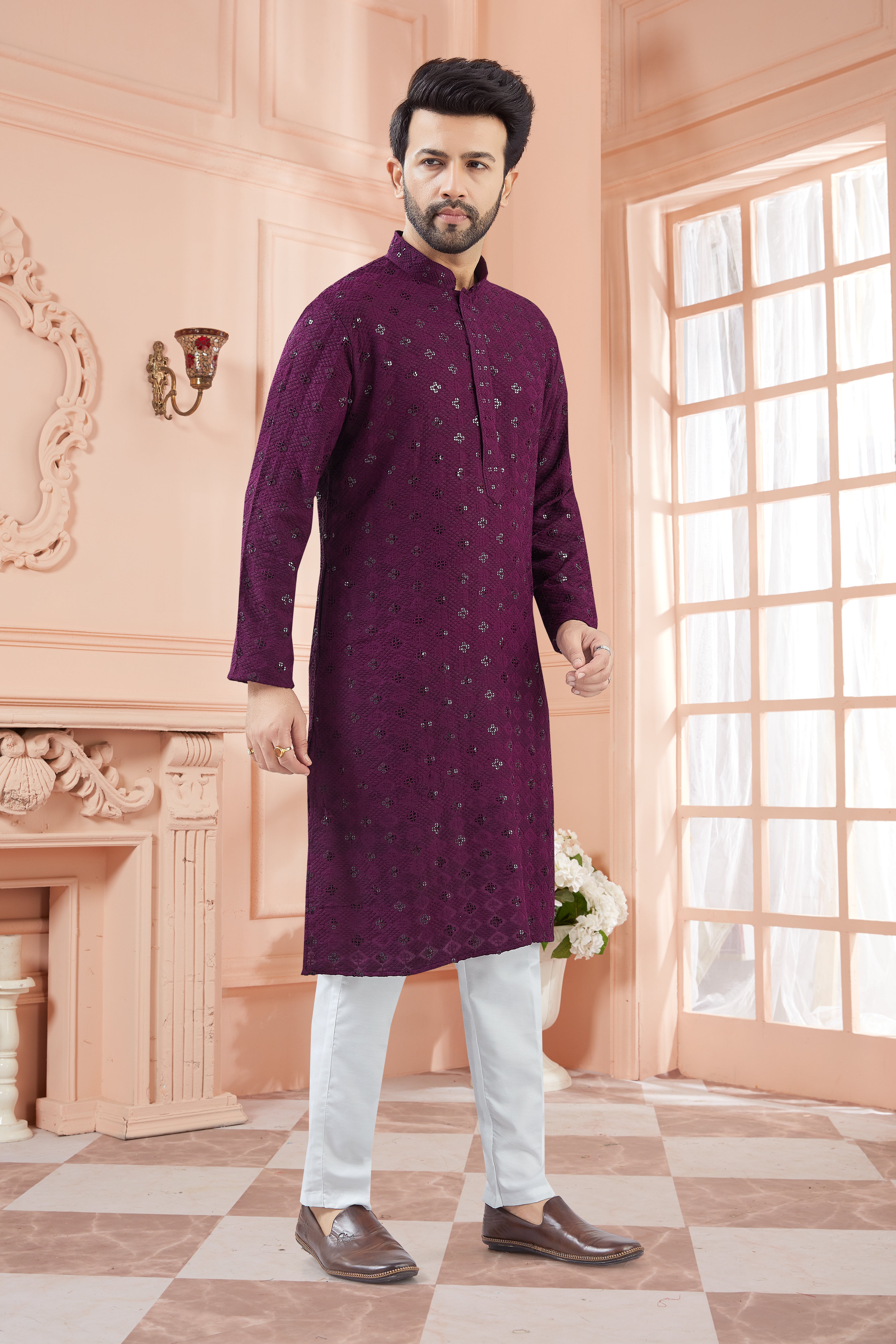 Mens Tiki Resham Kurta Set - Roop Darshan