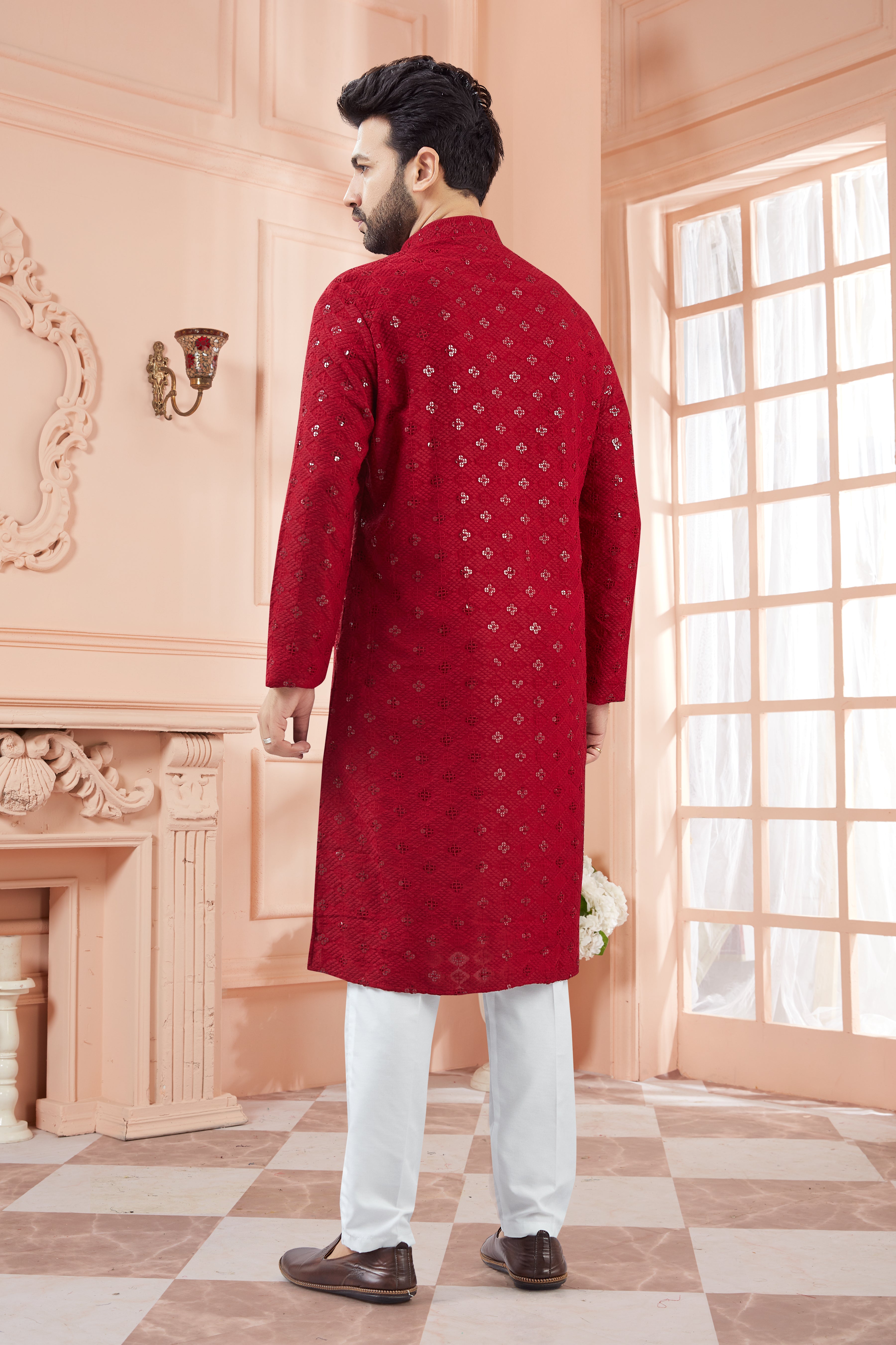 Mens Tiki Resham Kurta Set - Roop Darshan