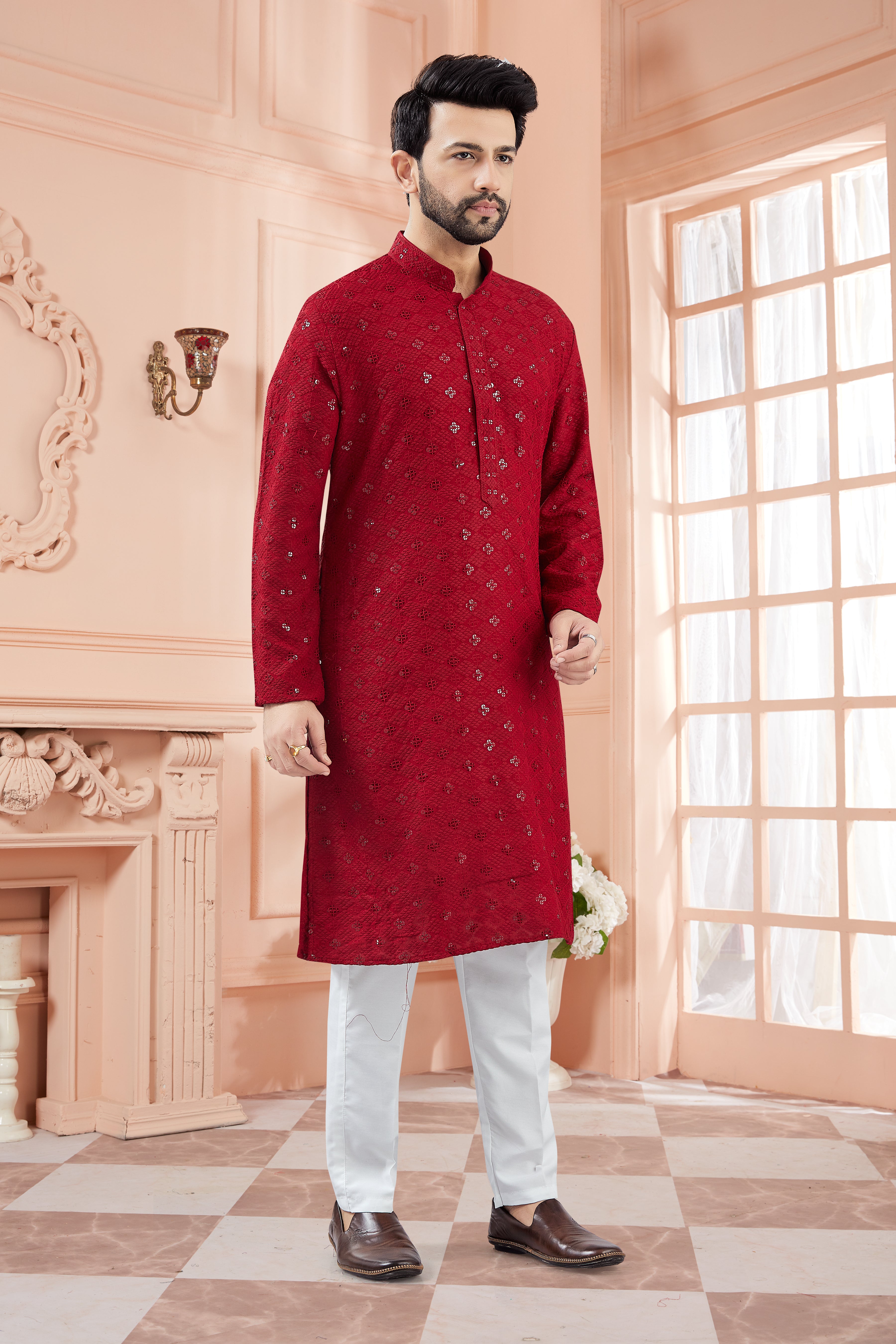Mens Tiki Resham Kurta Set - Roop Darshan