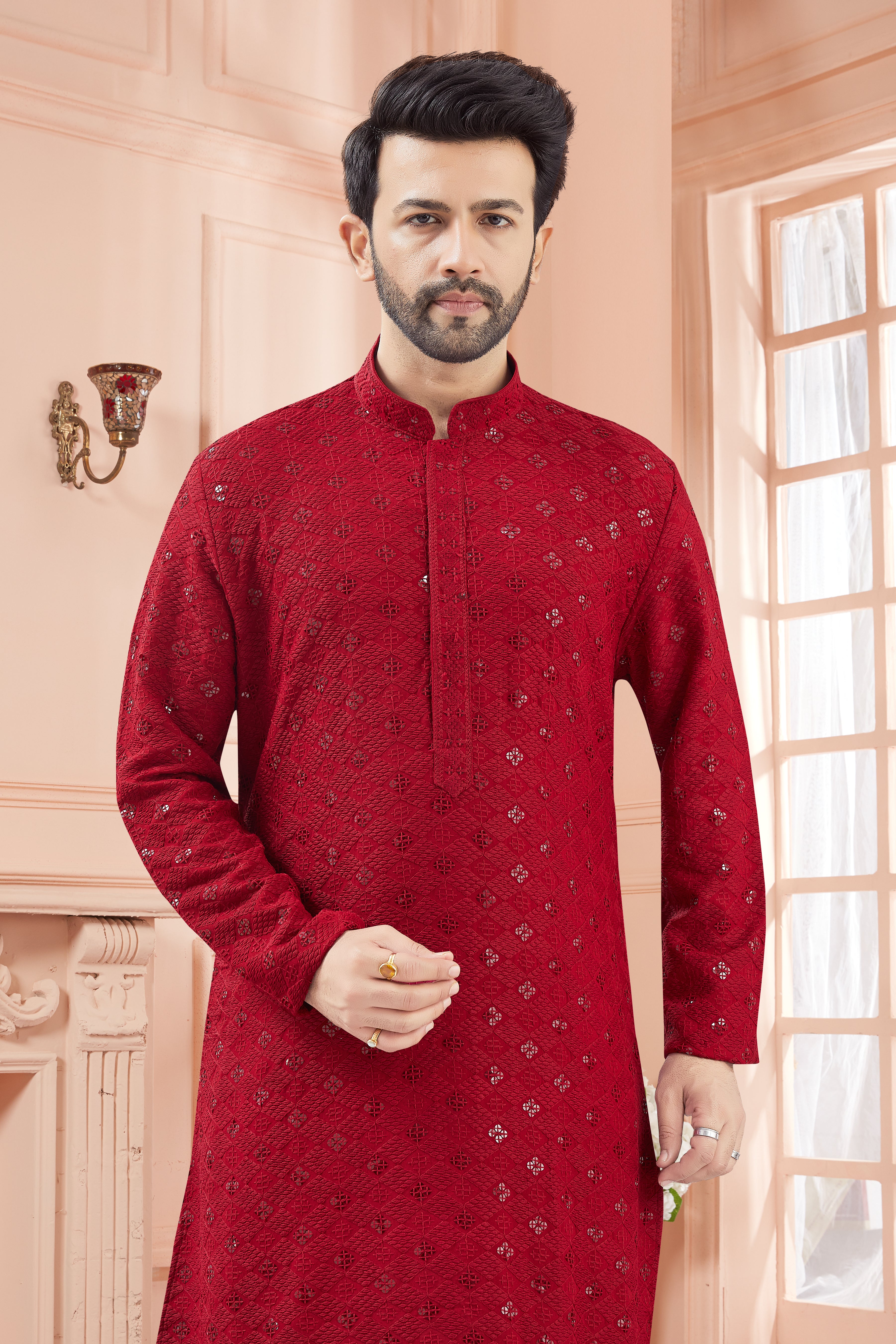 Mens Tiki Resham Kurta Set - Roop Darshan