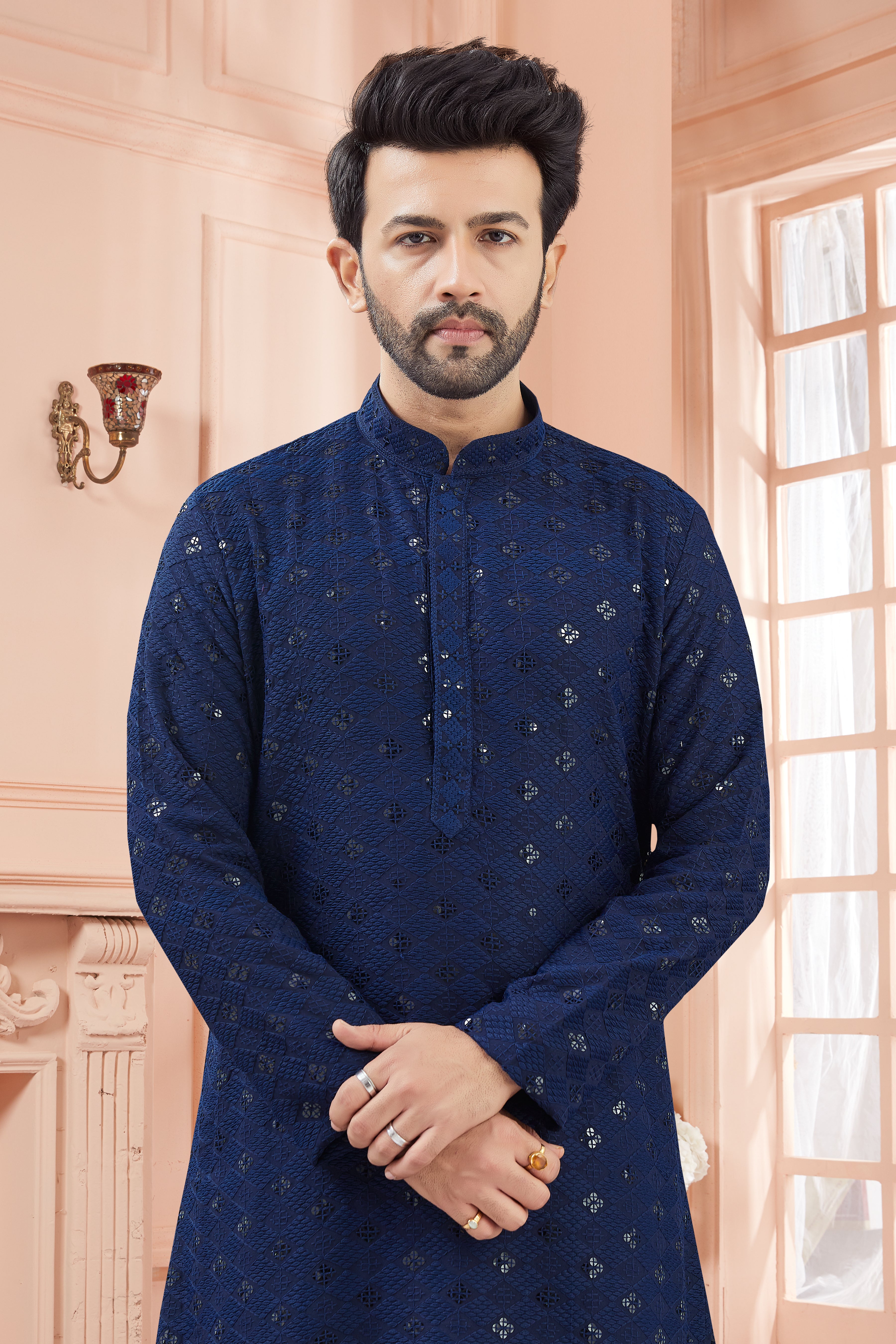 Mens Tiki Resham Kurta Set - Roop Darshan
