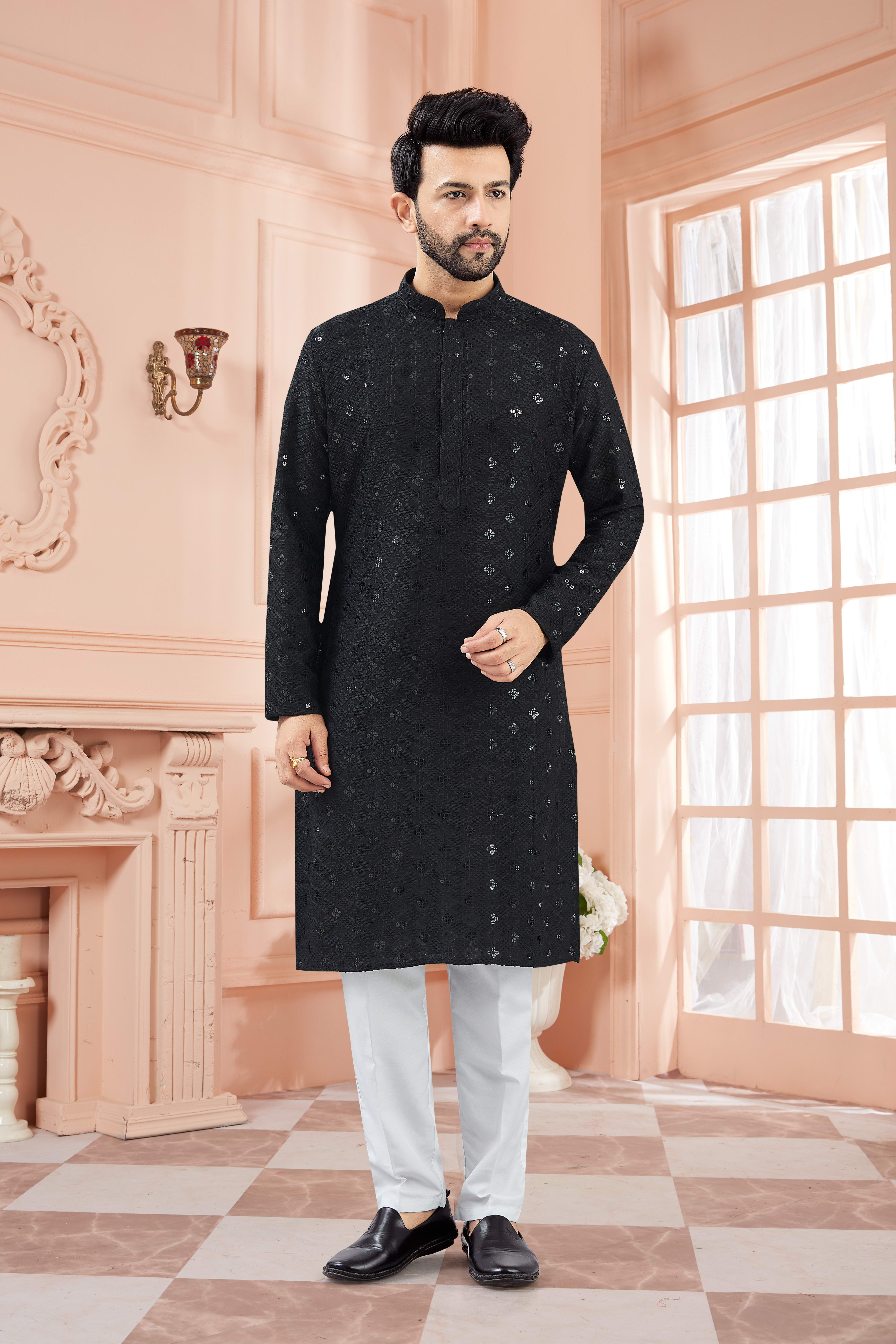 Mens Tiki Resham Kurta Set - Roop Darshan