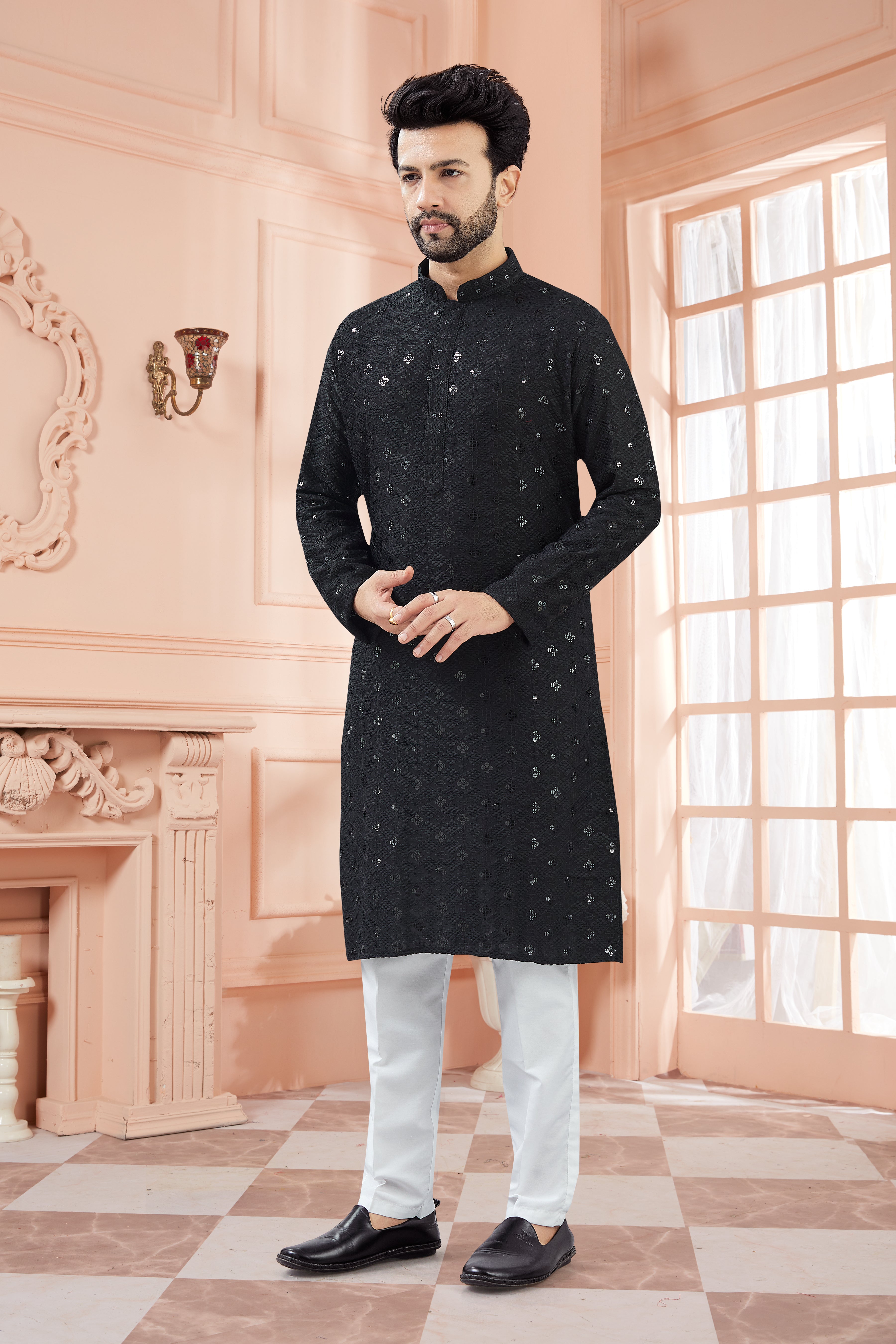 Mens Tiki Resham Kurta Set - Roop Darshan