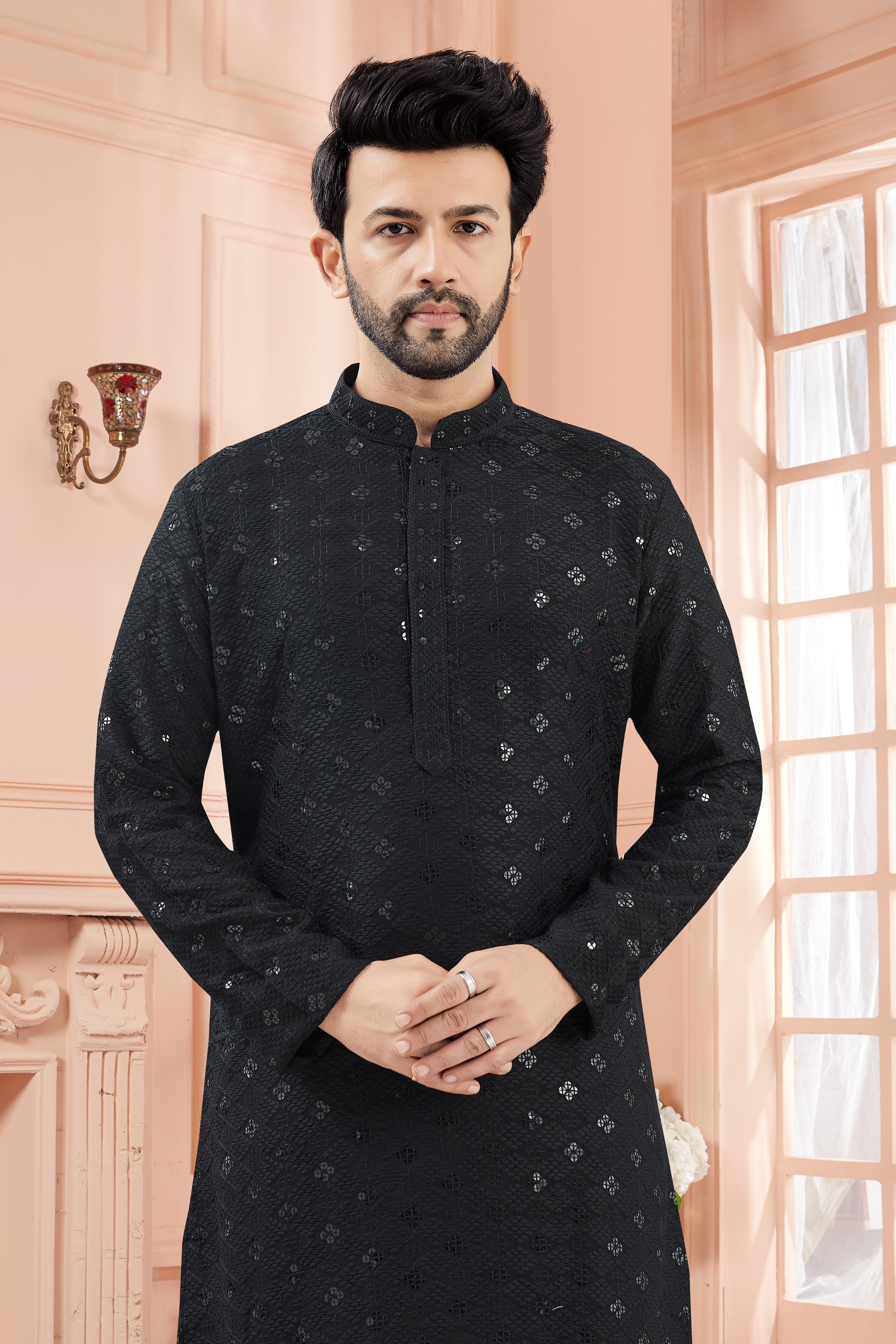 Mens Tiki Resham Kurta Set - Roop Darshan