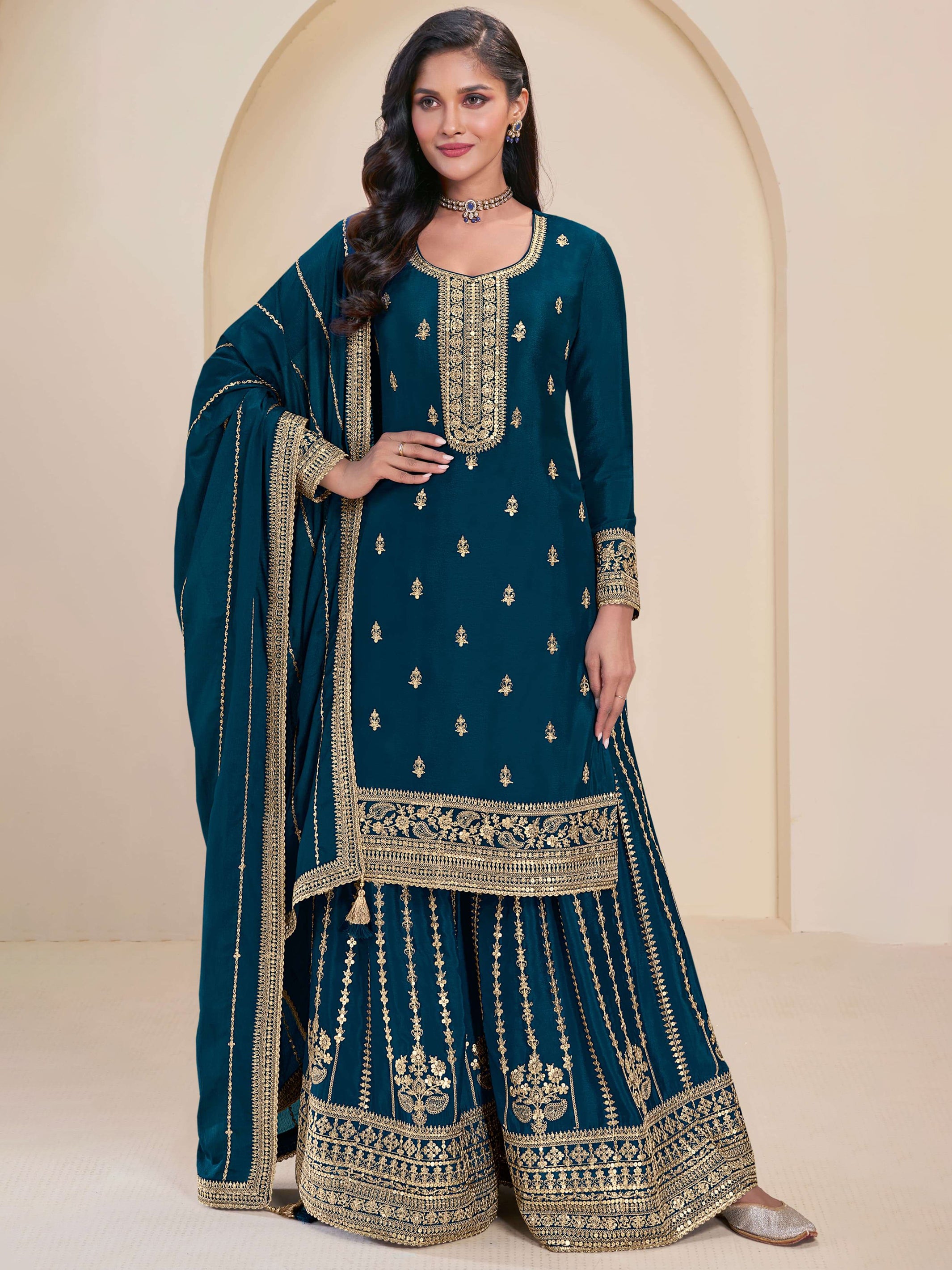 Hina Palazzo Suit - Roop Darshan