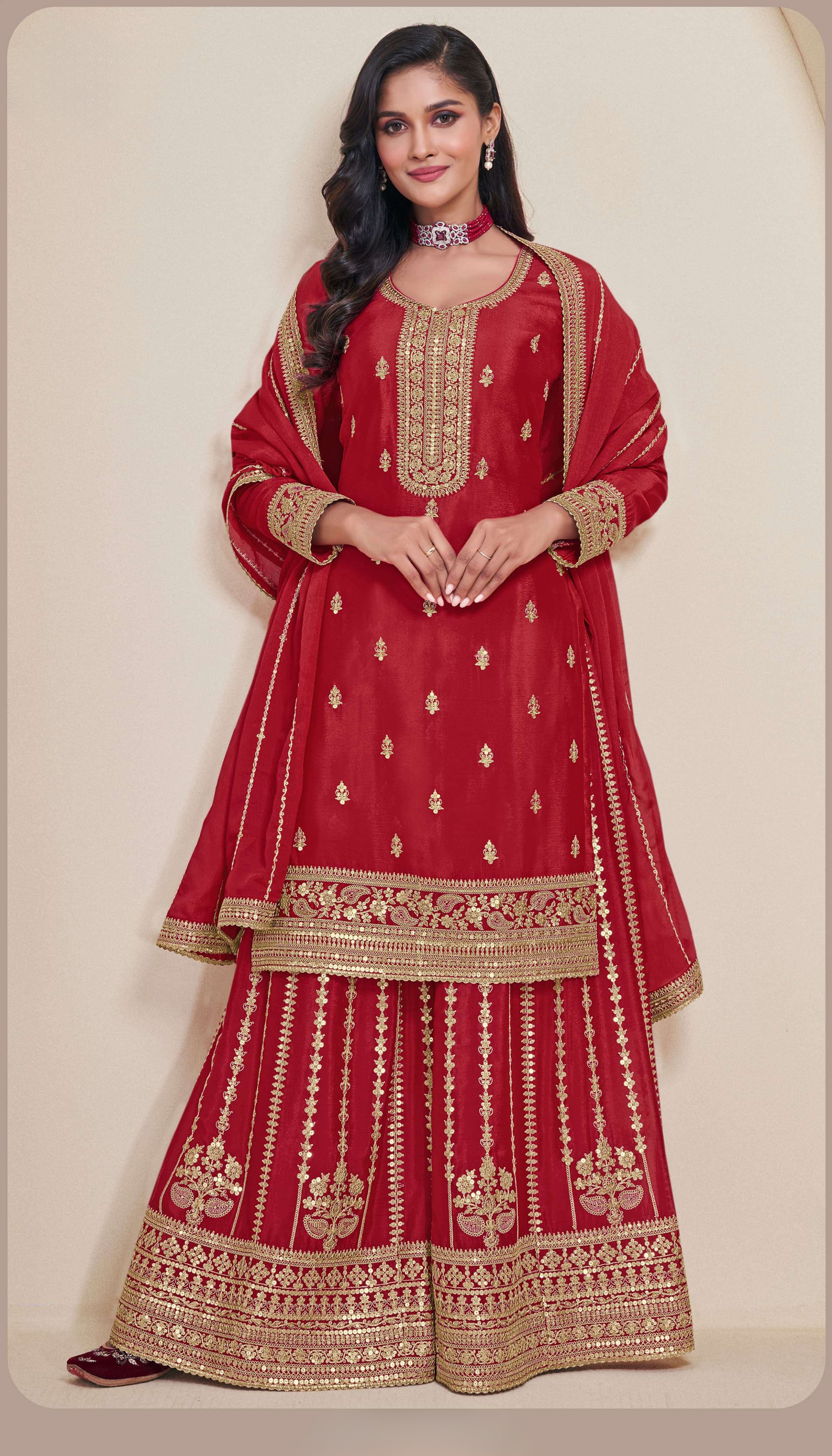 Hina Palazzo Suit - Roop Darshan