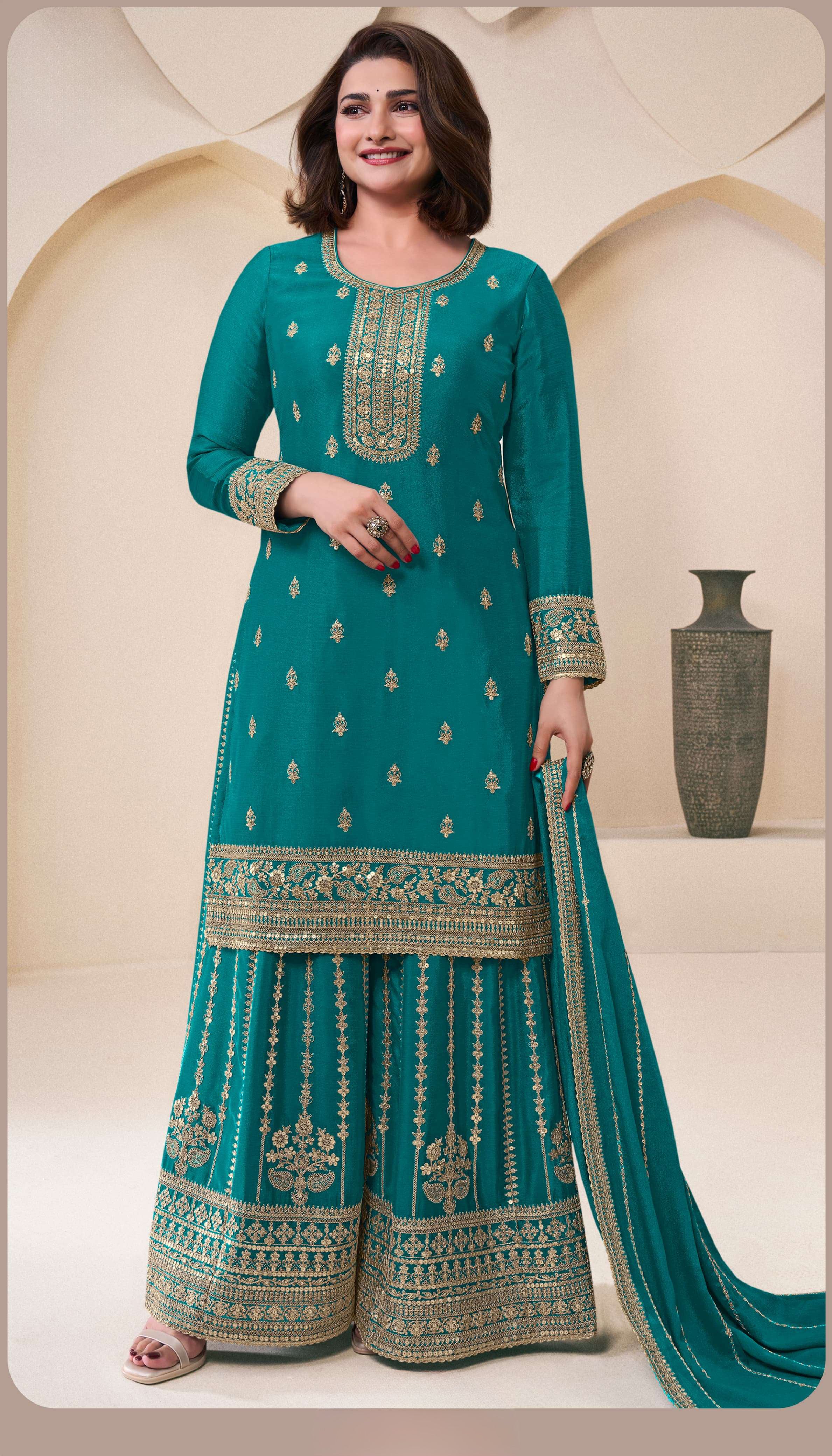 Hina Palazzo Suit - Roop Darshan