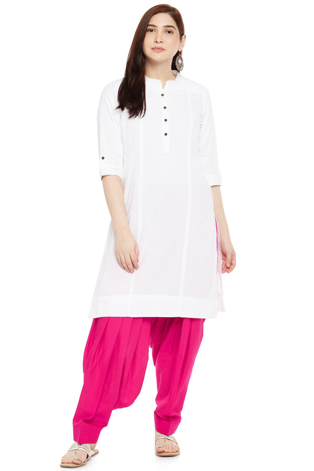 Plain Cotton Patiala Salwar Pants - Roop Darshan