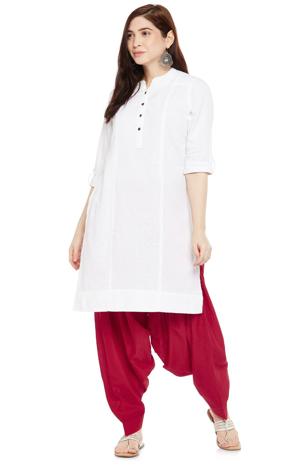 Plain Cotton Patiala Salwar Pants - Roop Darshan