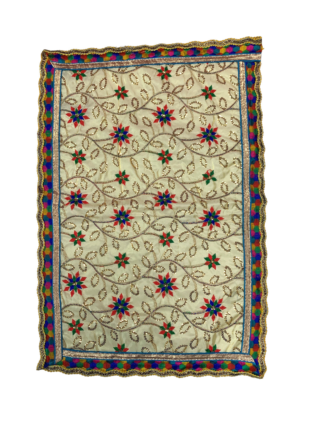 Embroidered Mata Chunri 34cm x 26cm - Roop Darshan