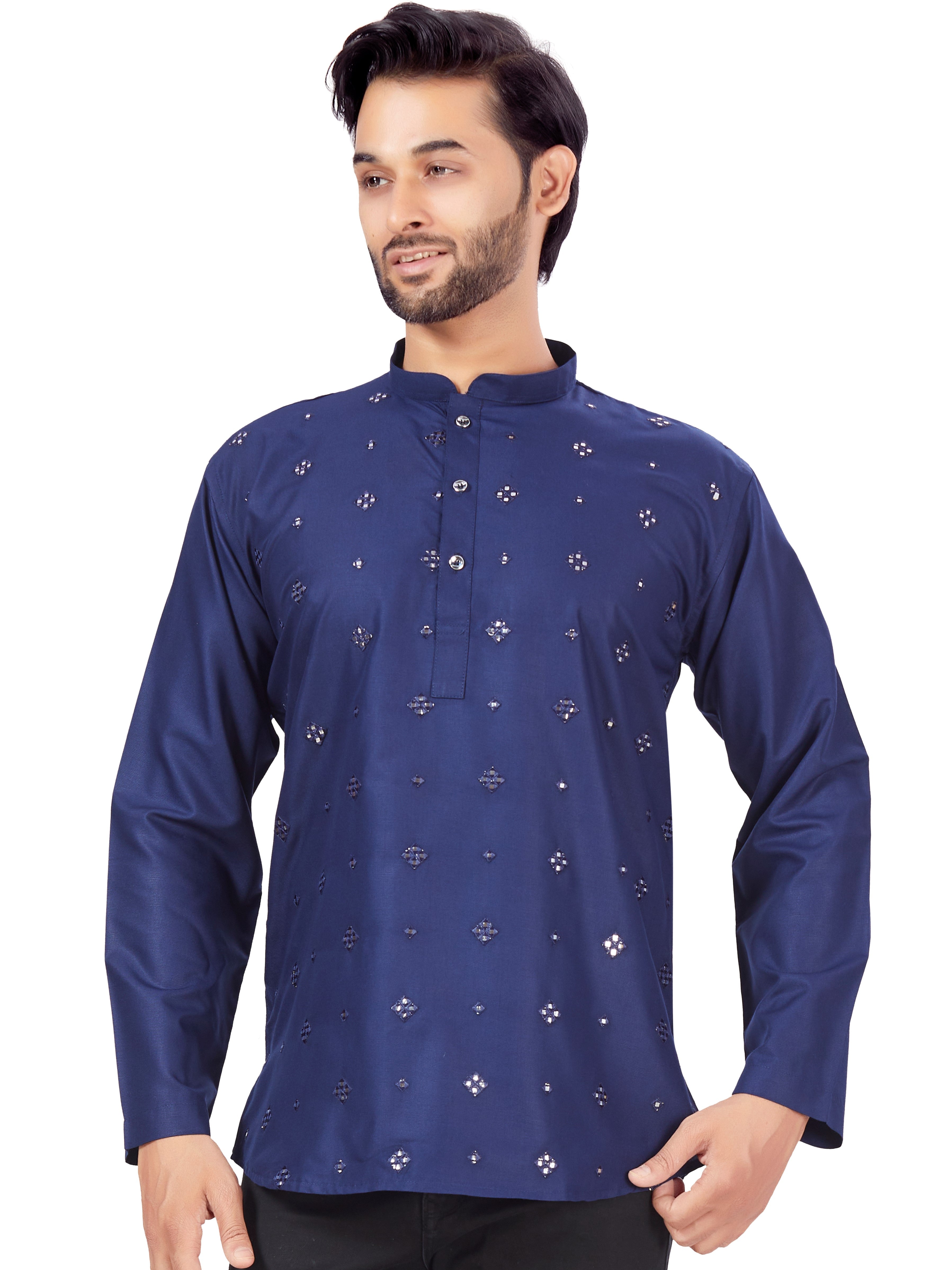 Mens Sequin Embroidered Kurti. - Roop Darshan