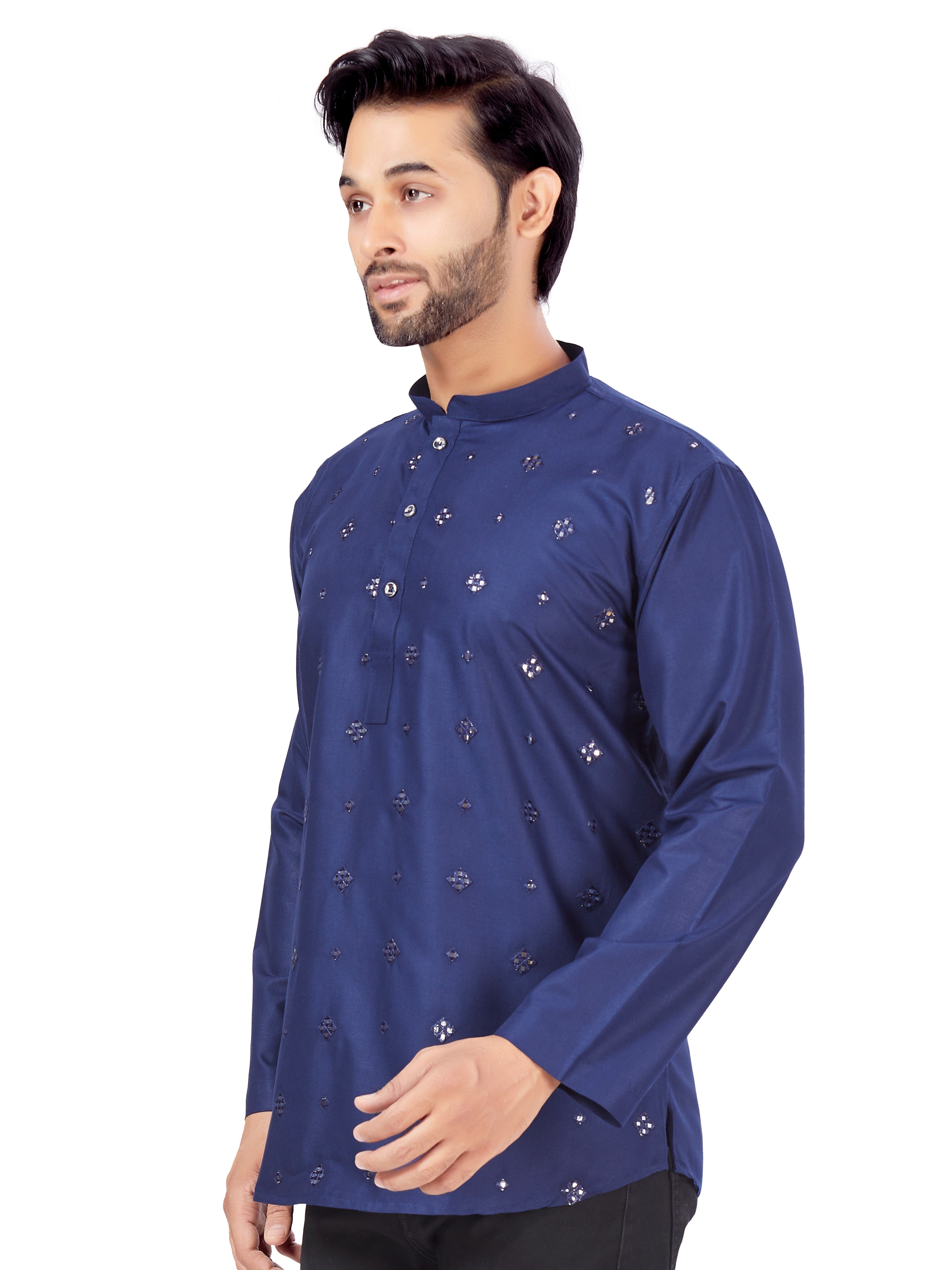 Mens Sequin Embroidered Kurti. - Roop Darshan