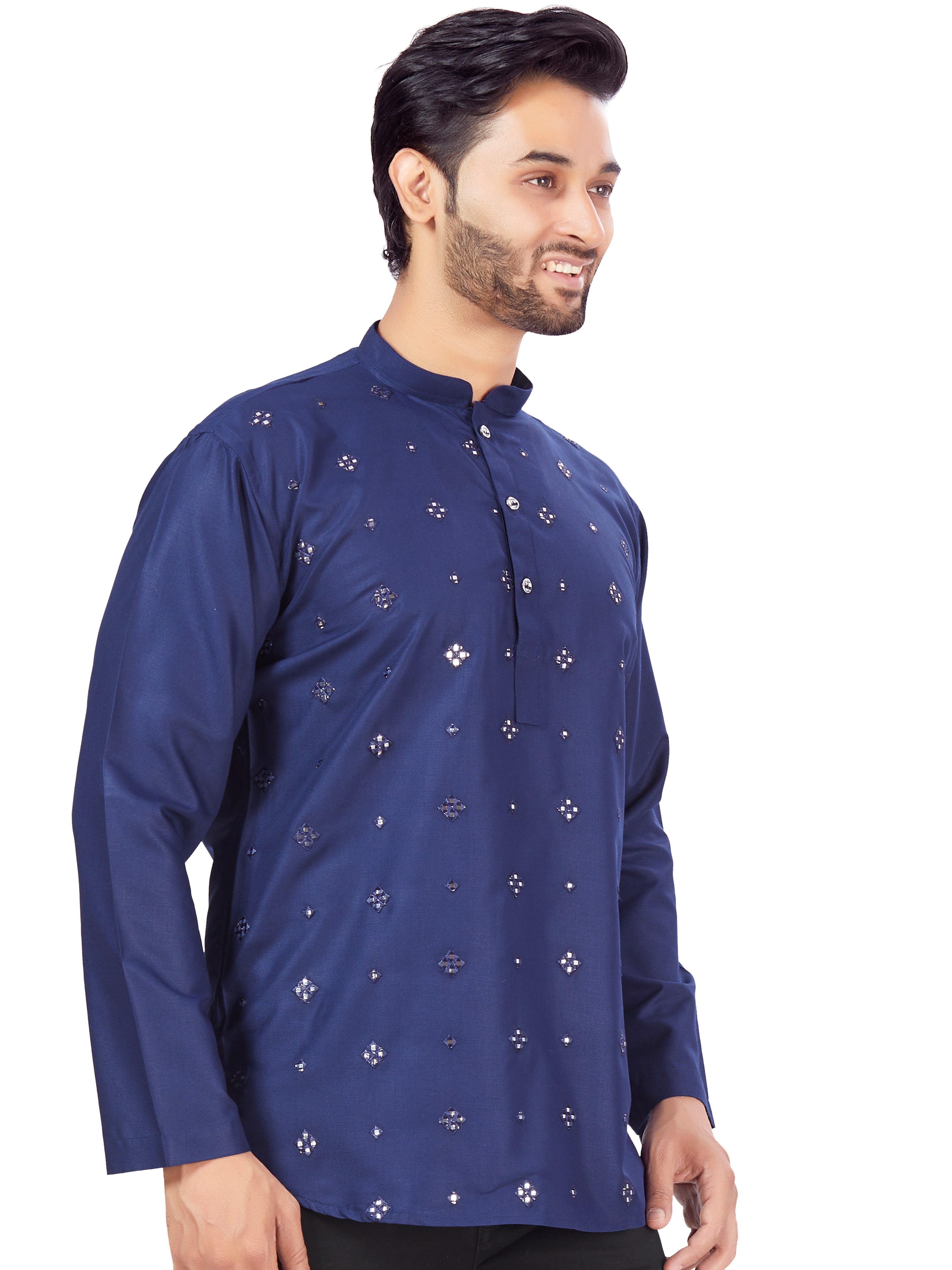 Mens Sequin Embroidered Kurti. - Roop Darshan