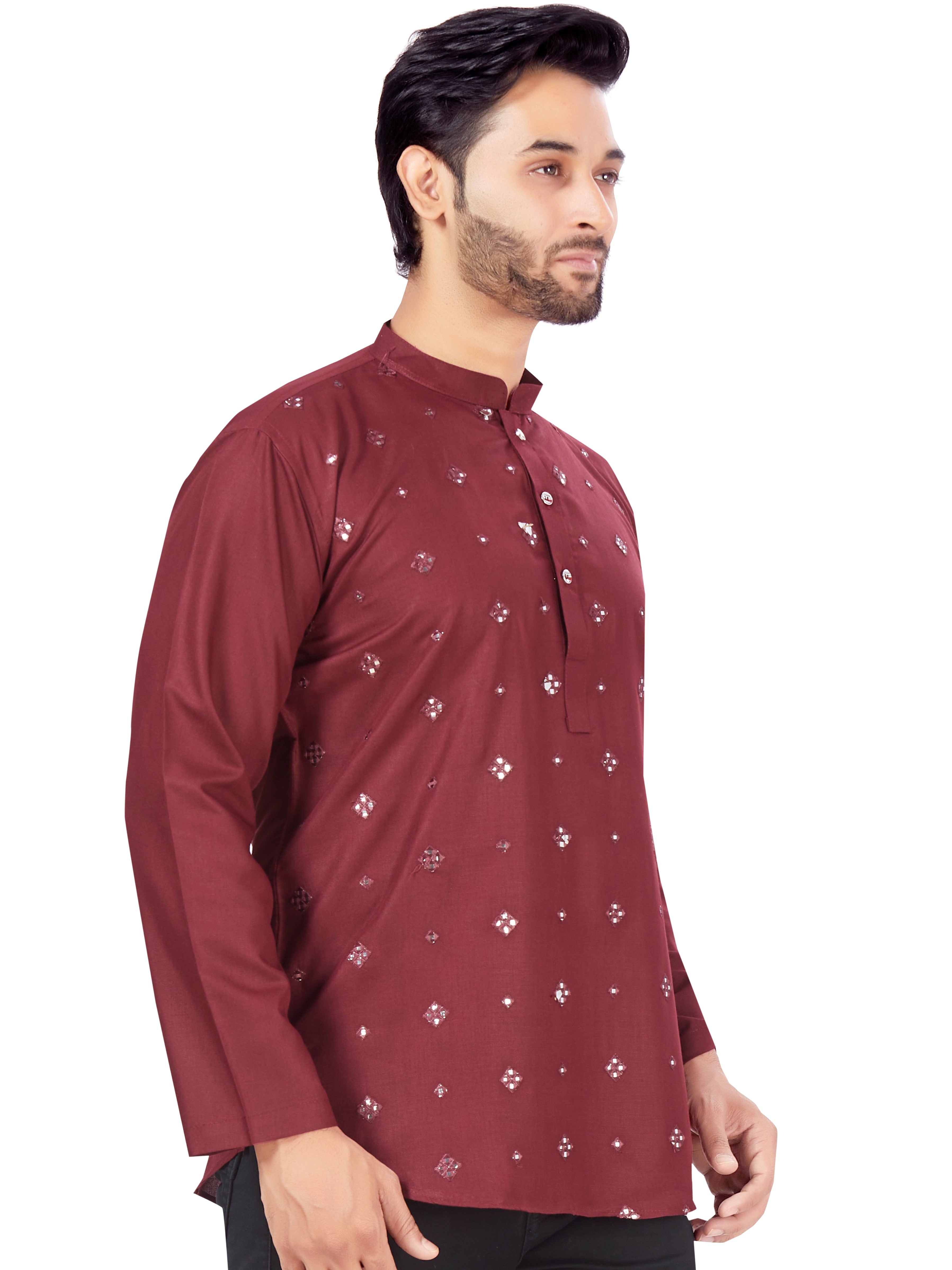 Mens Sequin Embroidered Kurti. - Roop Darshan