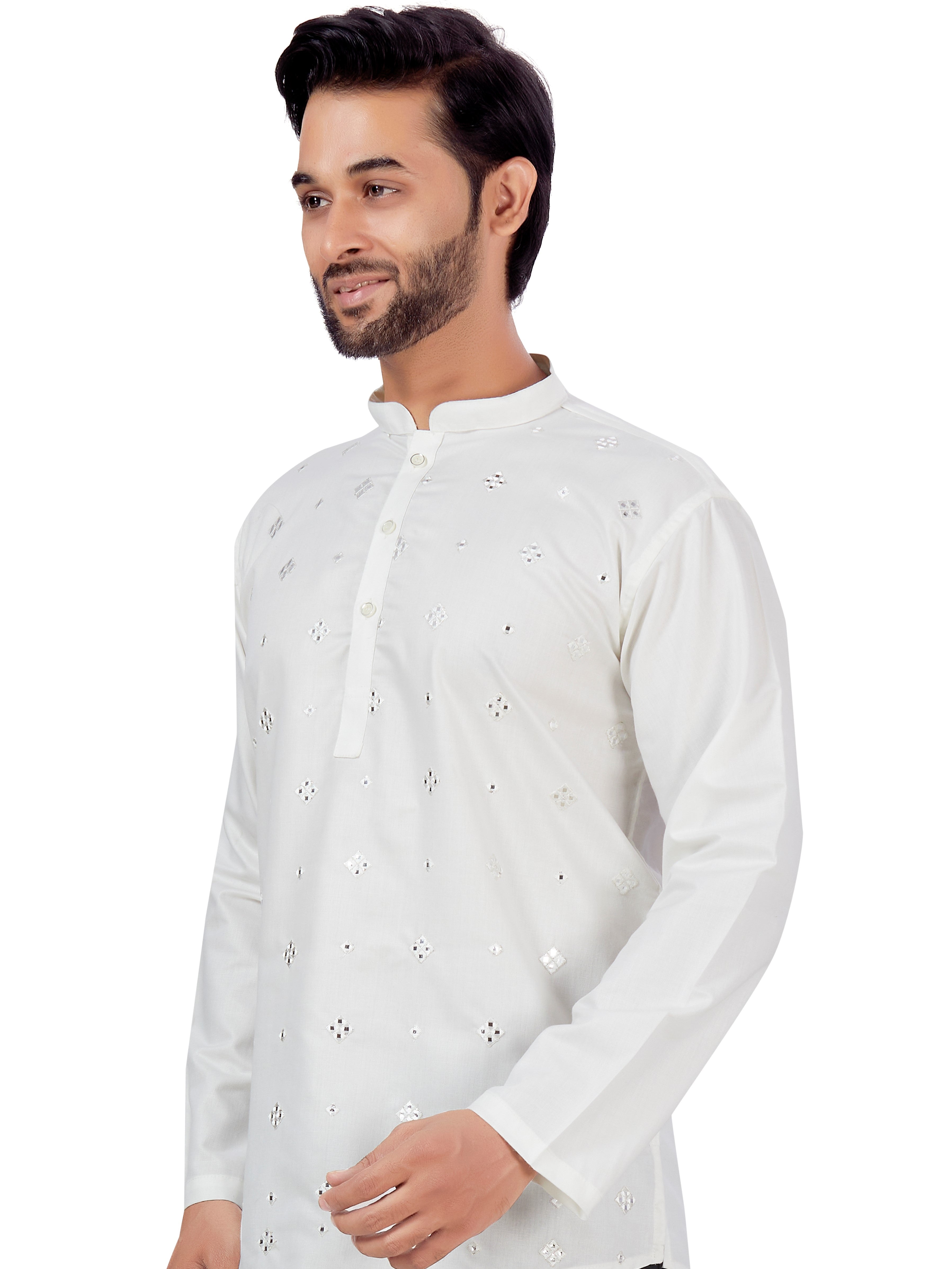 Mens Sequin Embroidered Kurti. - Roop Darshan