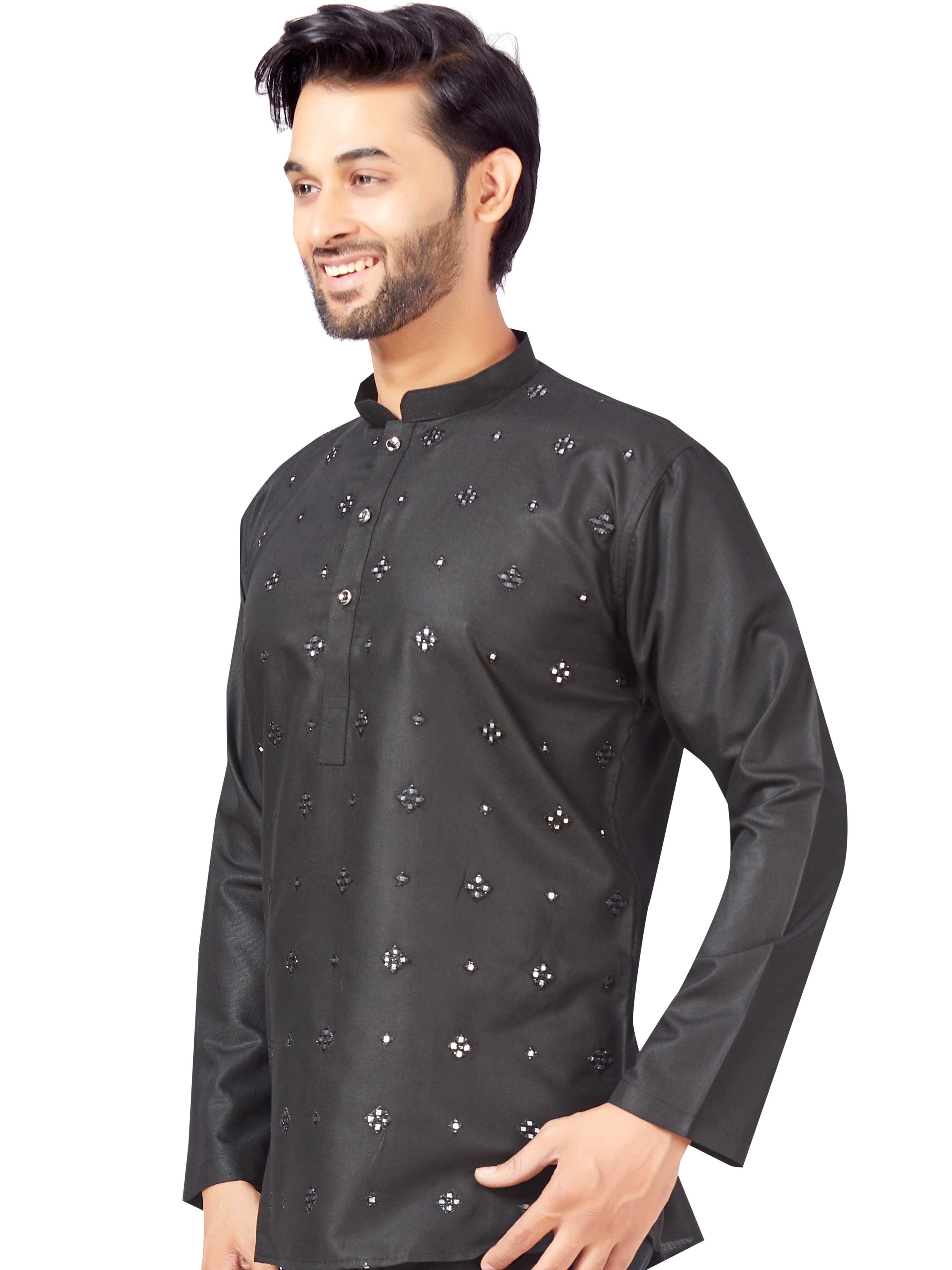 Mens Sequin Embroidered Kurti. - Roop Darshan