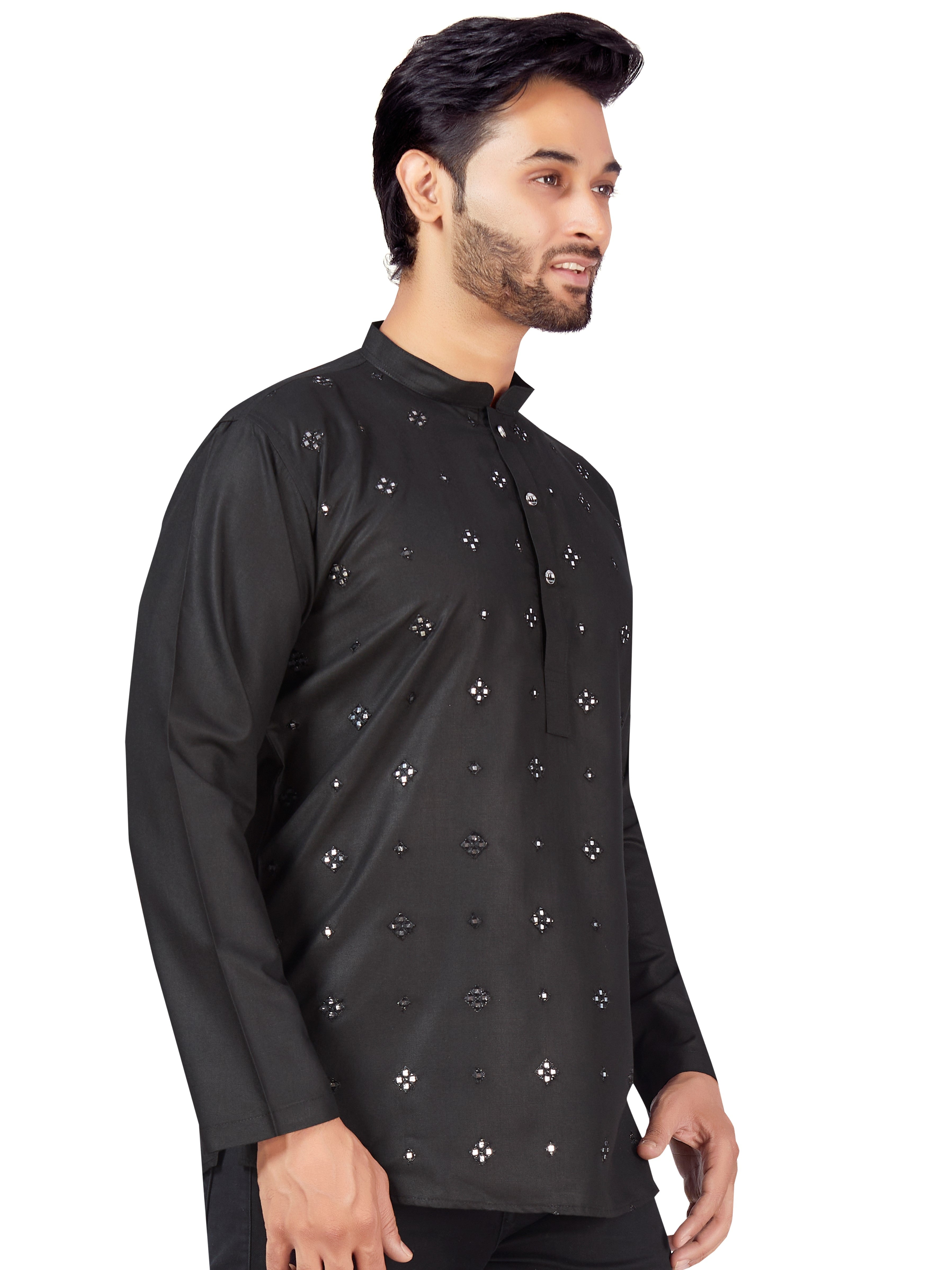 Mens Sequin Embroidered Kurti. - Roop Darshan