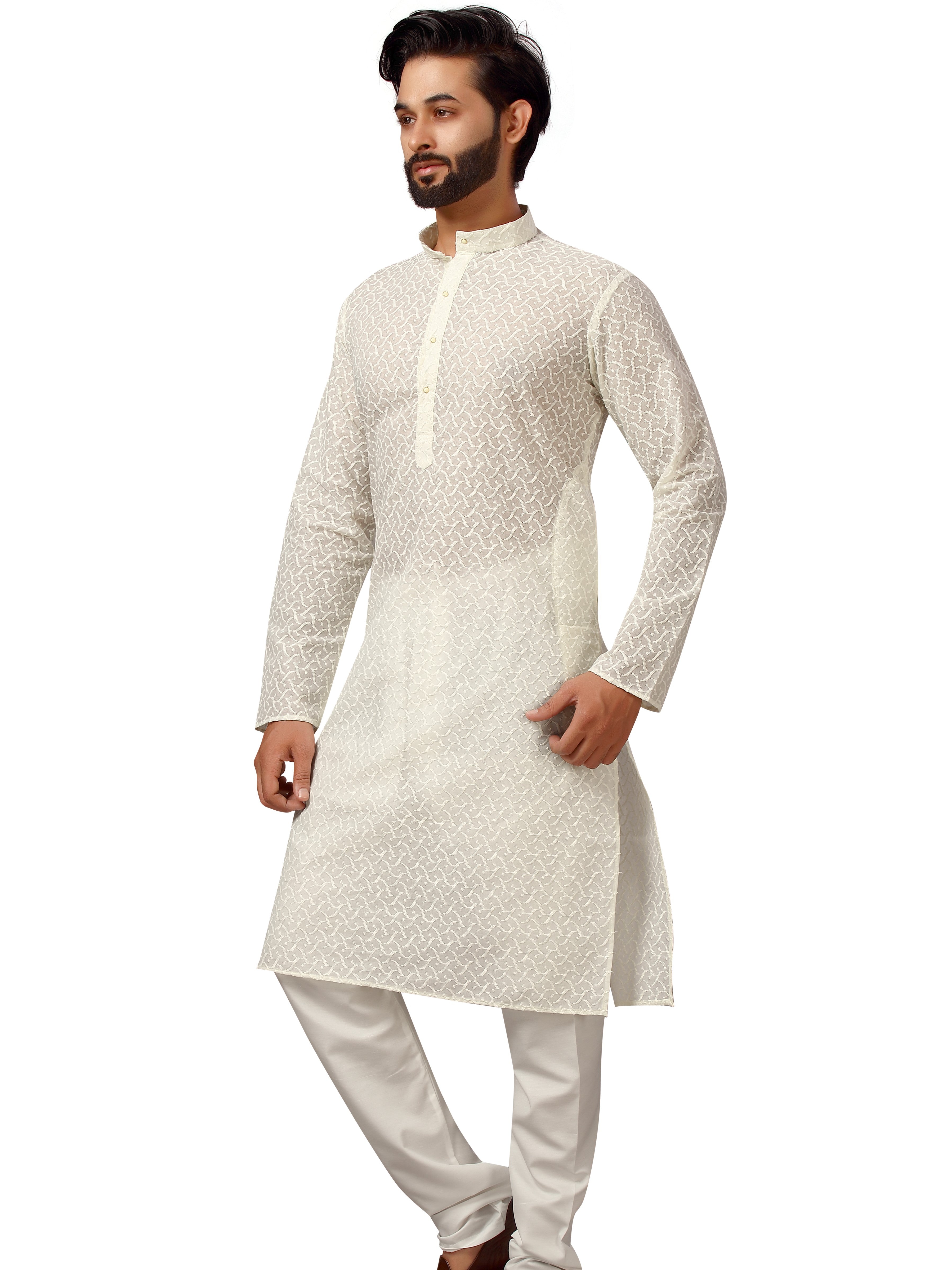Mens Embroidered Kurta Payjama - Roop Darshan