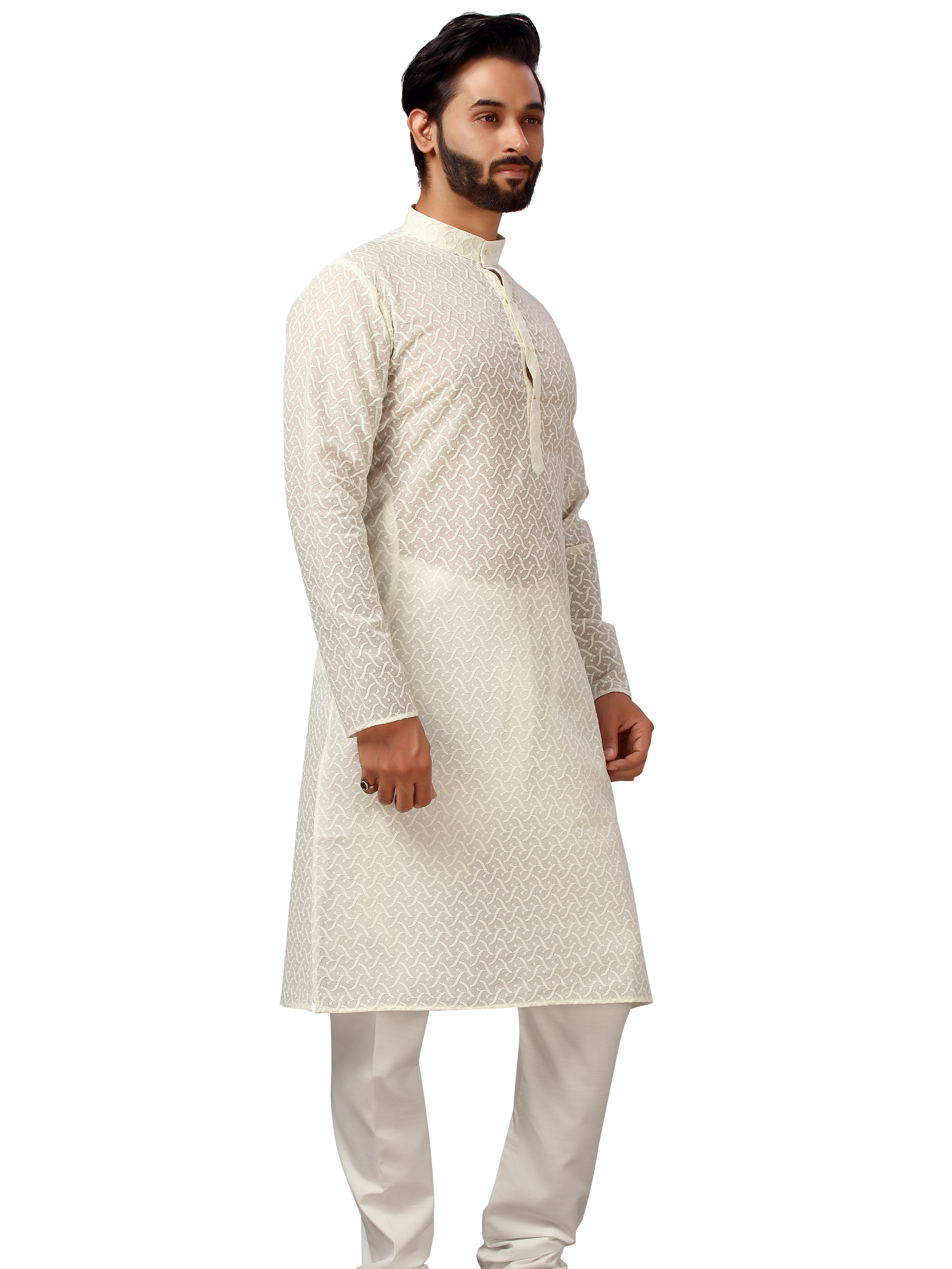 Mens Embroidered Kurta Payjama - Roop Darshan