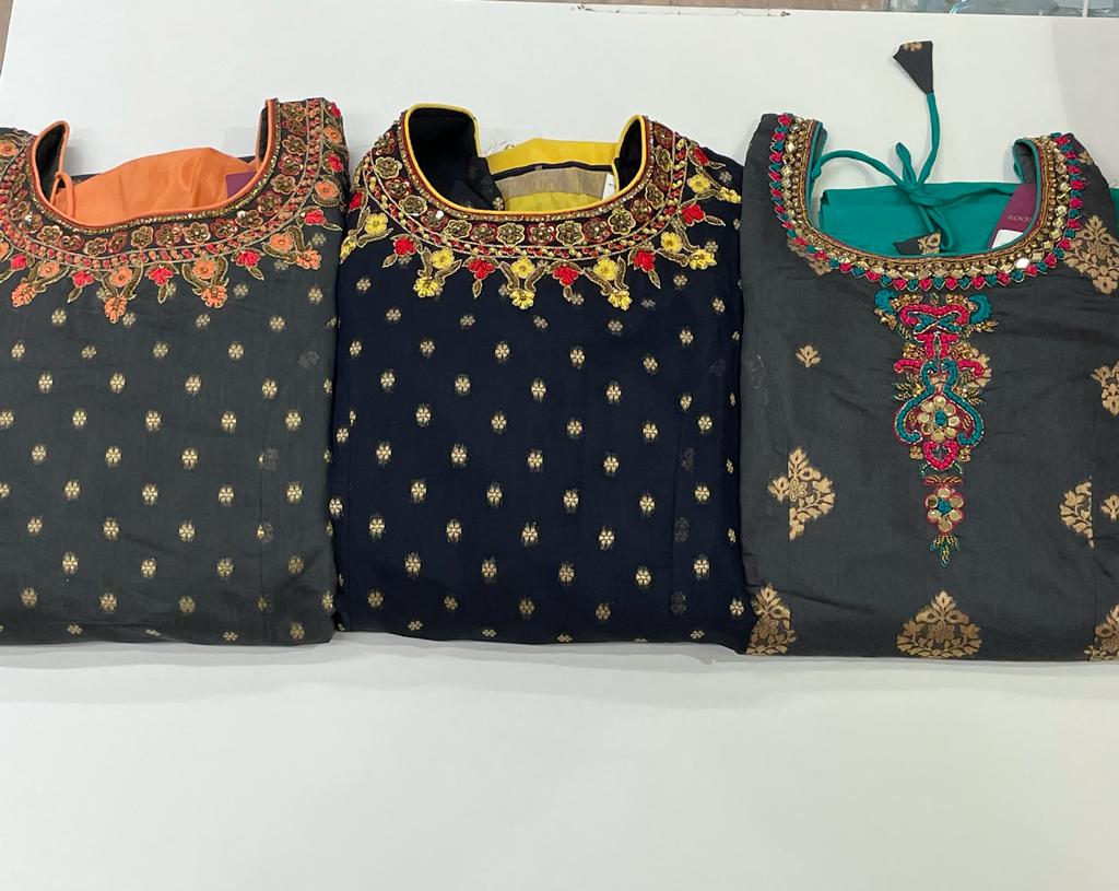 Helly Cotton Silk Stone Work Patiala Suit - Roop Darshan