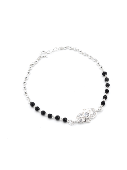Sterling Silver Black Beads CZ Bracelet